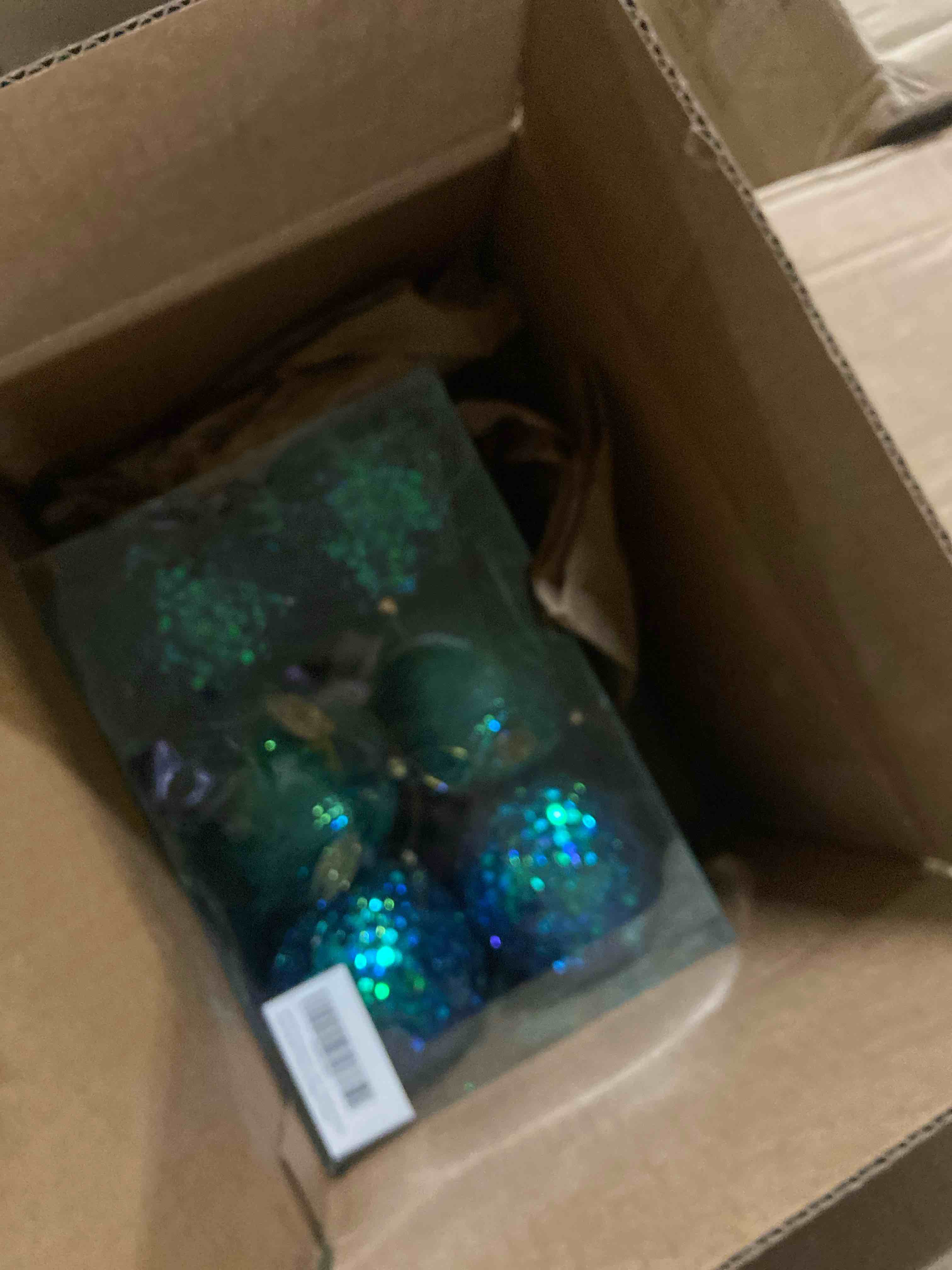 Condition photo showing New/Like New for Briful 3.93'' Christmas Ball Ornaments Xmas Tree Decorations, Elegant Peacock Blue Christmas Ornaments for Home Decor Indoor Garland Holidays – Set of 12 Unique