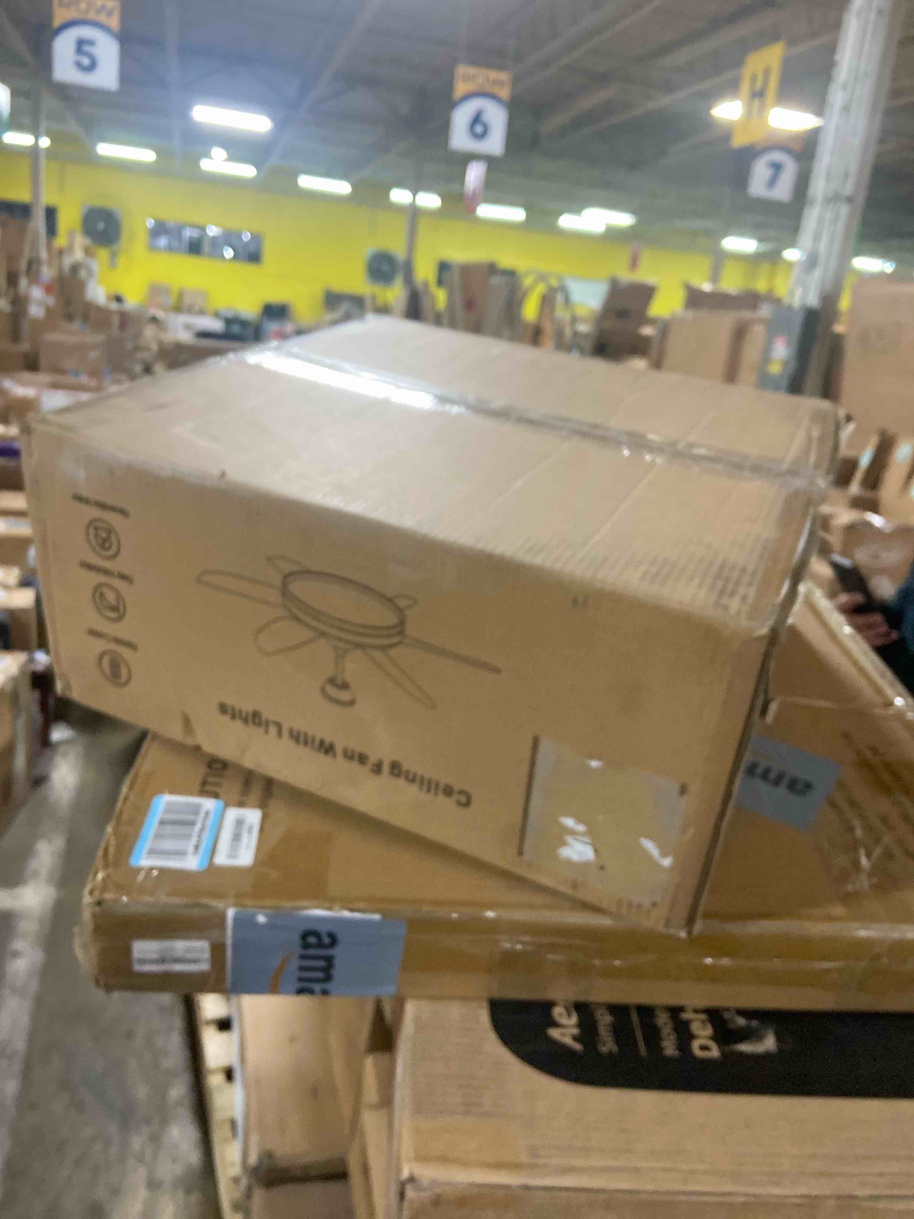 Condition photo showing New/Like New for 52'' Ceiling Fans with Lights and Remote, Modern Chandelier Ceiling Fan, Black Fandelier Ceiling Fans with Crystal Light, Quiet DC Motor for Bedroom Living Room Kitchen