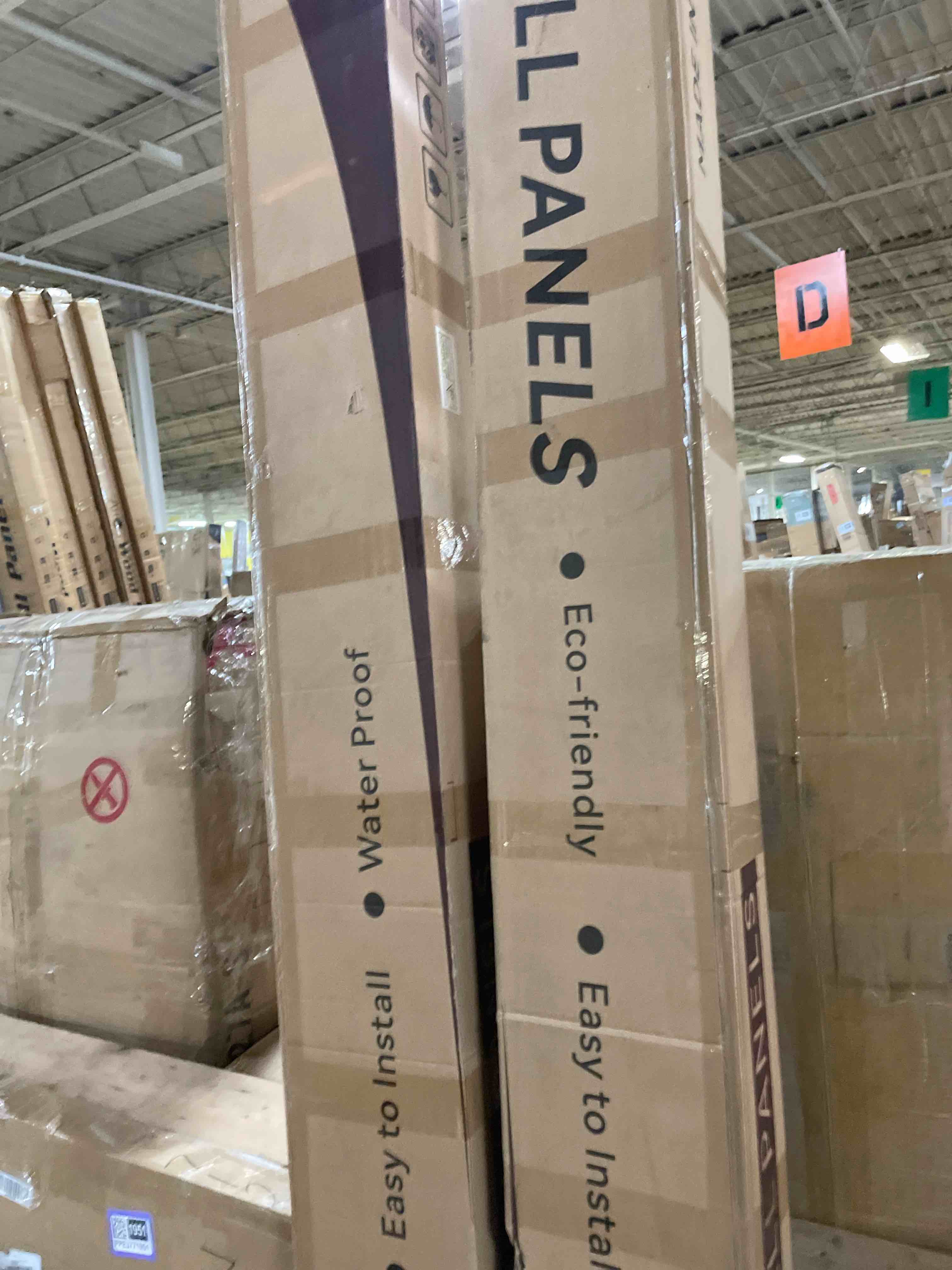 Condition photo showing New/Like New for Upick WPC Slat Wall Panels, 7 Pack 94 x 6.61 in 3D Wood Wall Panels Fluted Textured for Interior Wall Decor, Gray Oak