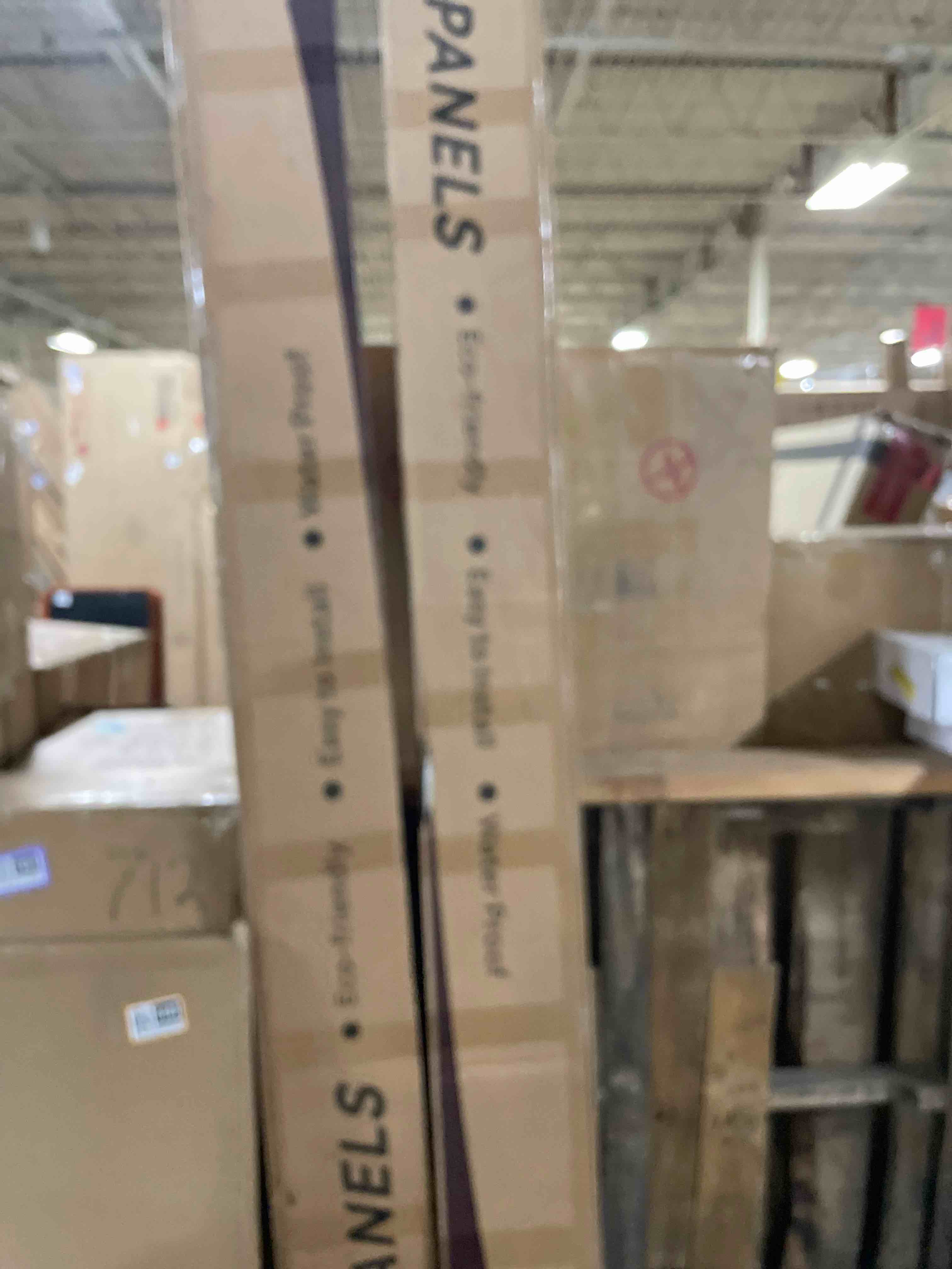 Condition photo showing New/Like New for Upick WPC Slat Wall Panels, 7 Pack 94 x 6.61 in 3D Wood Wall Panels Fluted Textured for Interior Wall Decor, Gray Oak