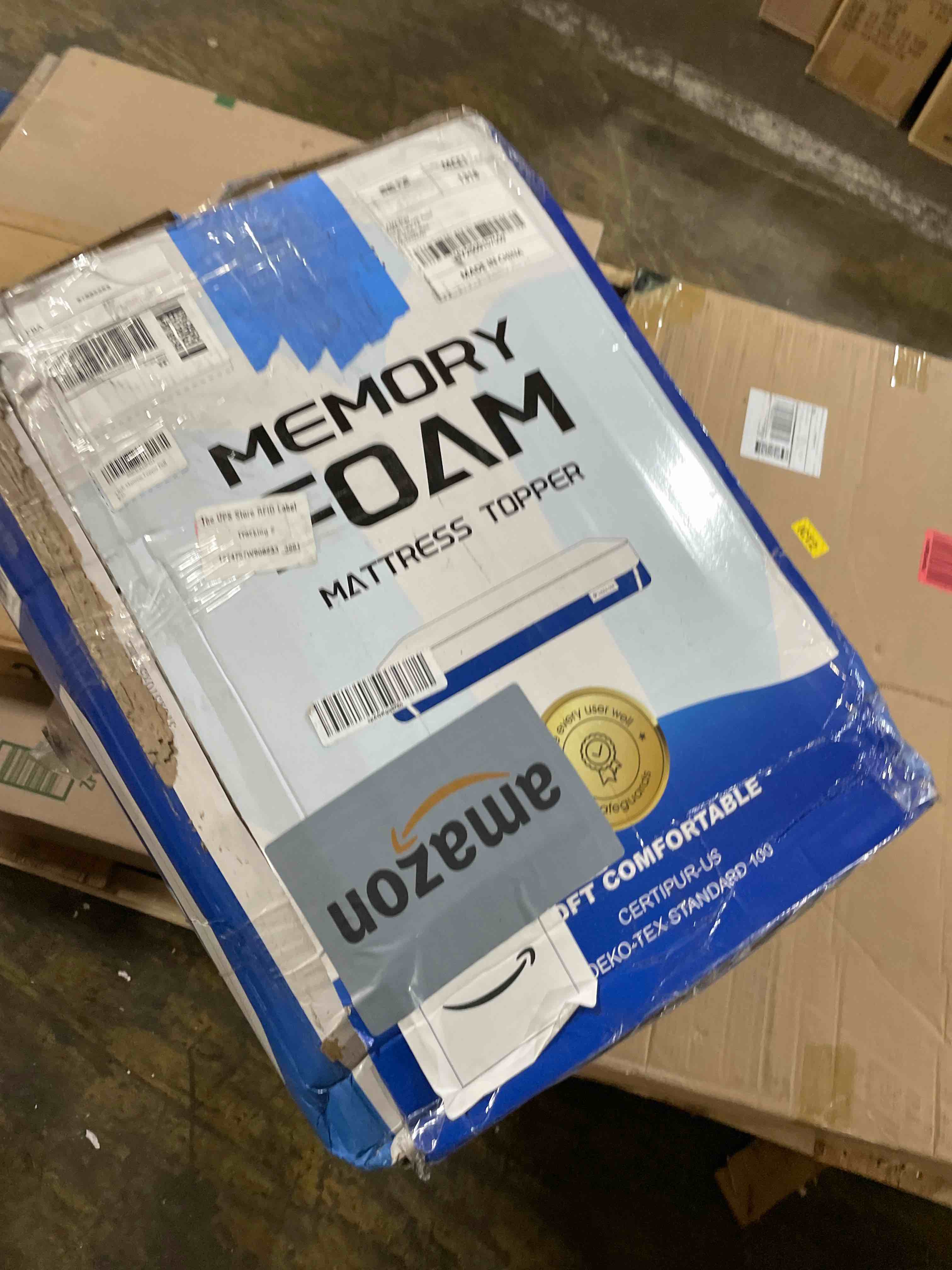 Condition photo showing As Is for VALUXE 4 Inch Gel Memory Foam Mattress Topper Full Size High Density Cooling Pad Pressure Relief Bed Topper (with Removable & Washable Bamboo Cover) Full 4 Inch White