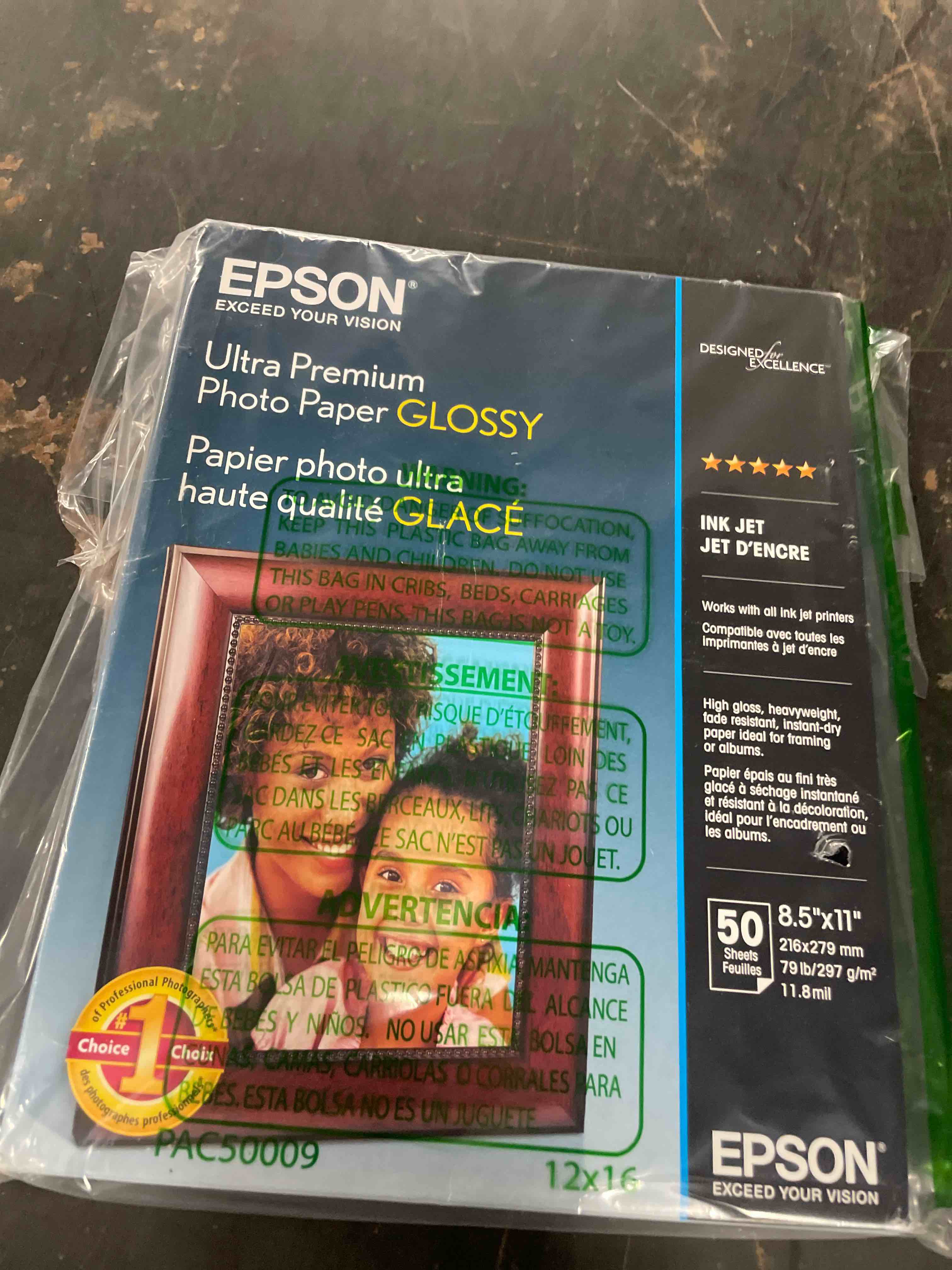 Condition photo showing New/Like New for Epson Ultra Premium Photo Paper GLOSSY (8.5x11 Inches, 50 Sheets) (S042175),White