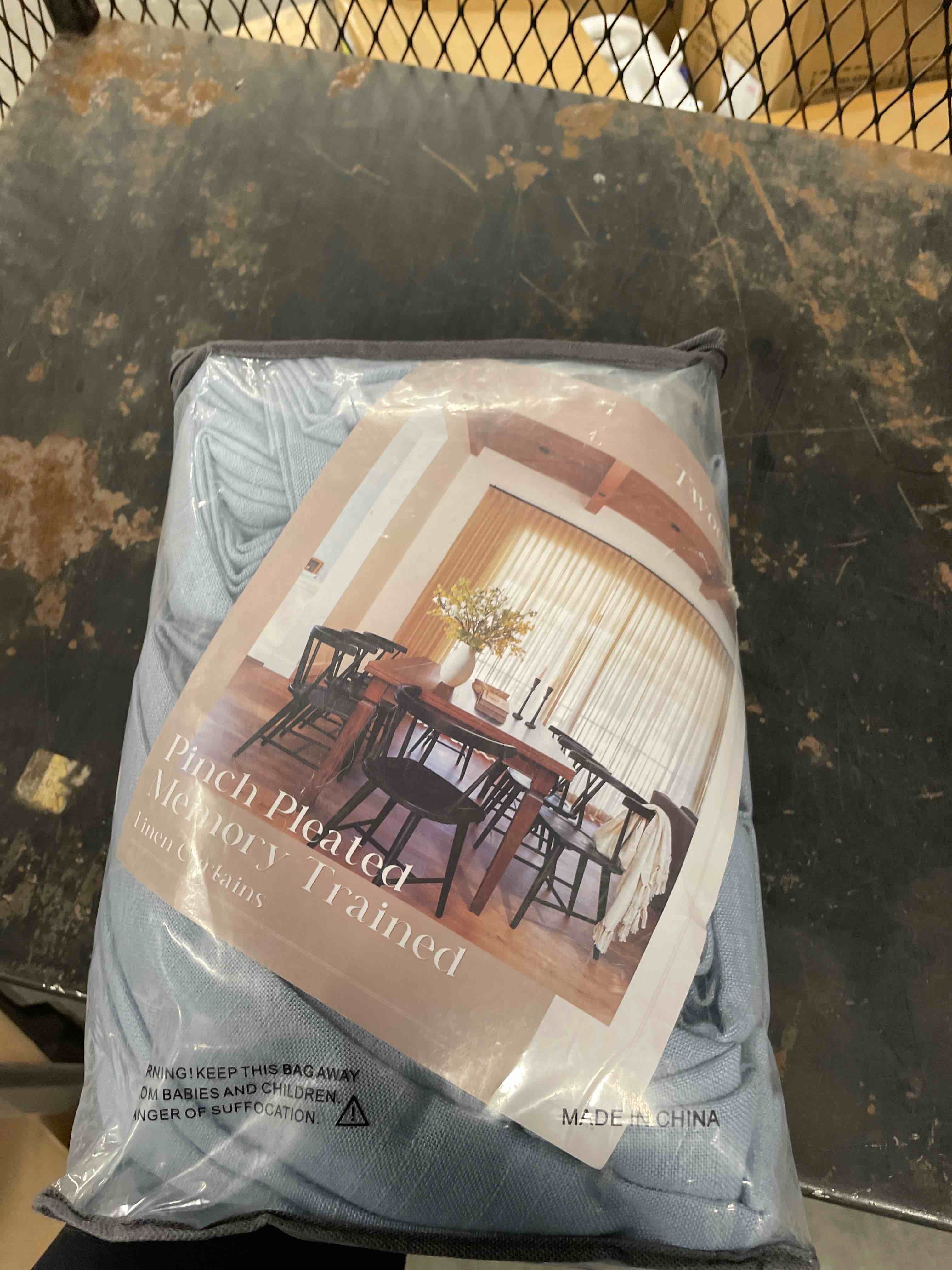 Blue Grey 90 Inch Linen Curtains Pinch Pleated for Living Room Bedroom Dining Boho Coastal Light Fil