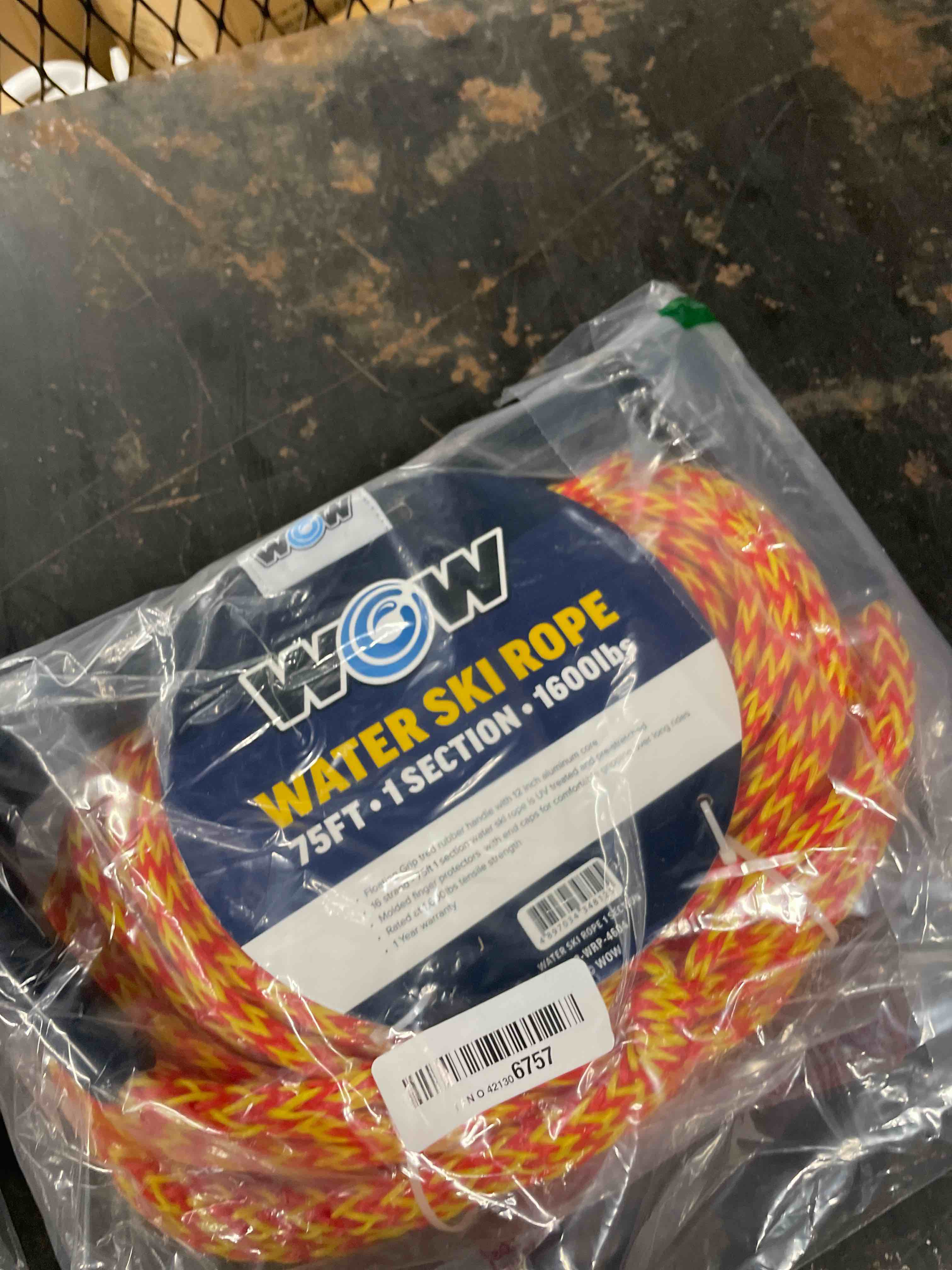 Condition photo showing New/Like New for Wow Sports - Water Ski Rope for Wakeboard, Wakesurf, & Water Skiers - 75 ft - UV Treated - W/Floating Handle
