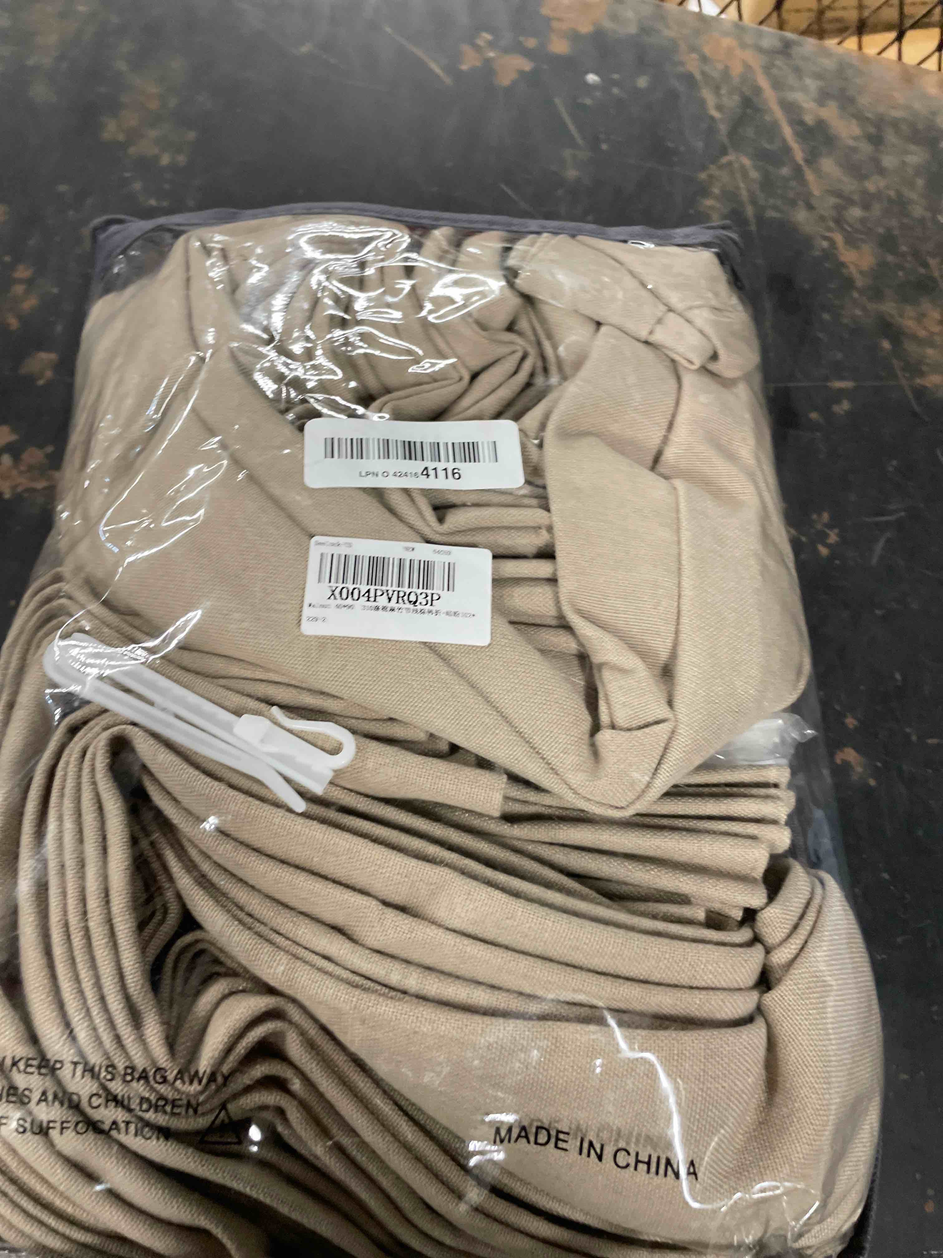 Condition photo showing New/Like New for Pinch Pleated Linen Curtains 90 Inch Length 2 Panels for Living Room Bedroom Light Filtering Burlap Semi Sheer Window Curtain Boho Farmhouse Back Tab Pinch Pleat 90 Inch Drape Tan Khaki Camel Tan Khaki 40"W x 90"L (Pack of 2)