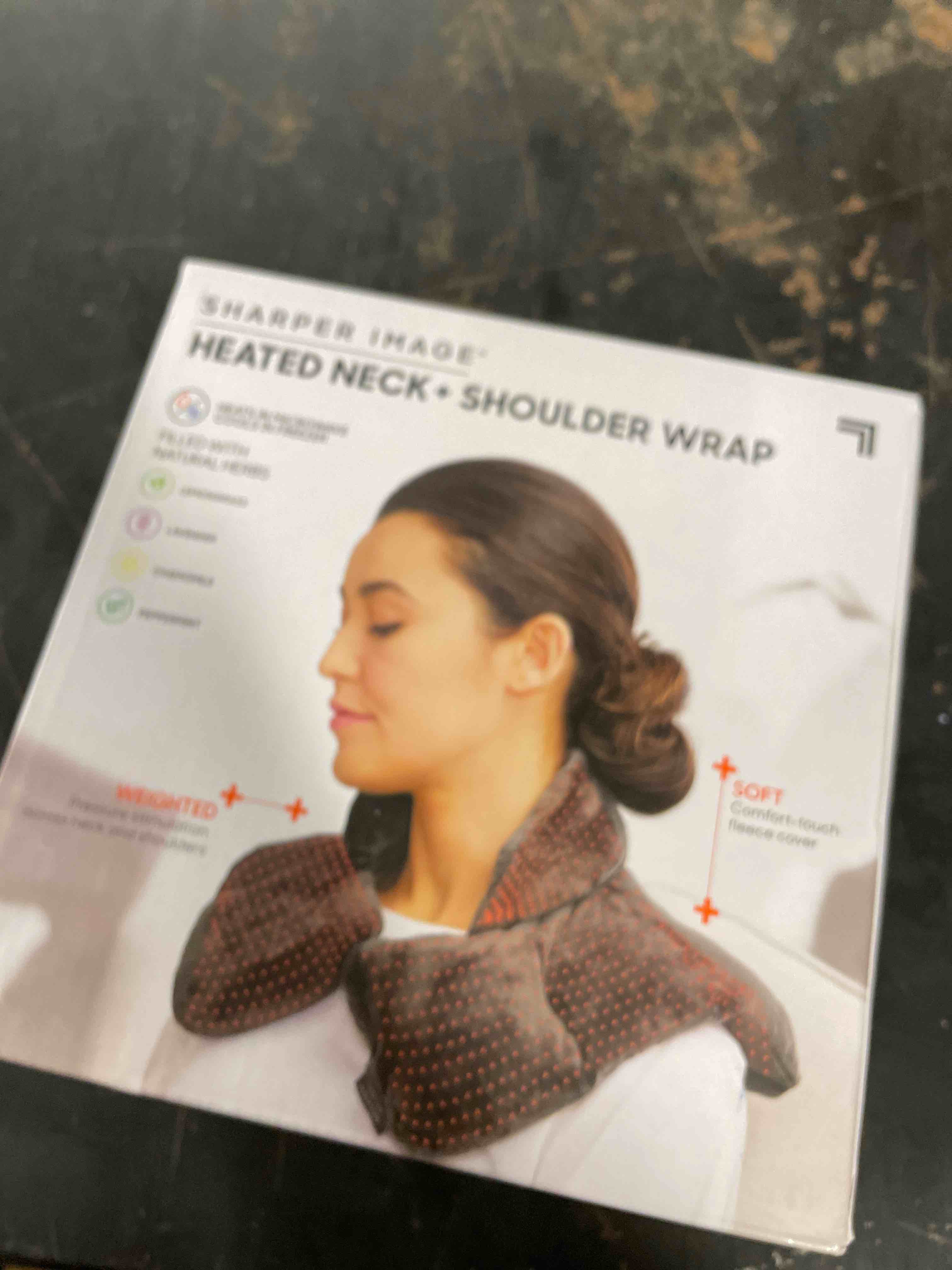 Sharper Image Heated Neck & Shoulder Wrap - Microwavable Warm & Cooling Plush Pad, Scented Aromather