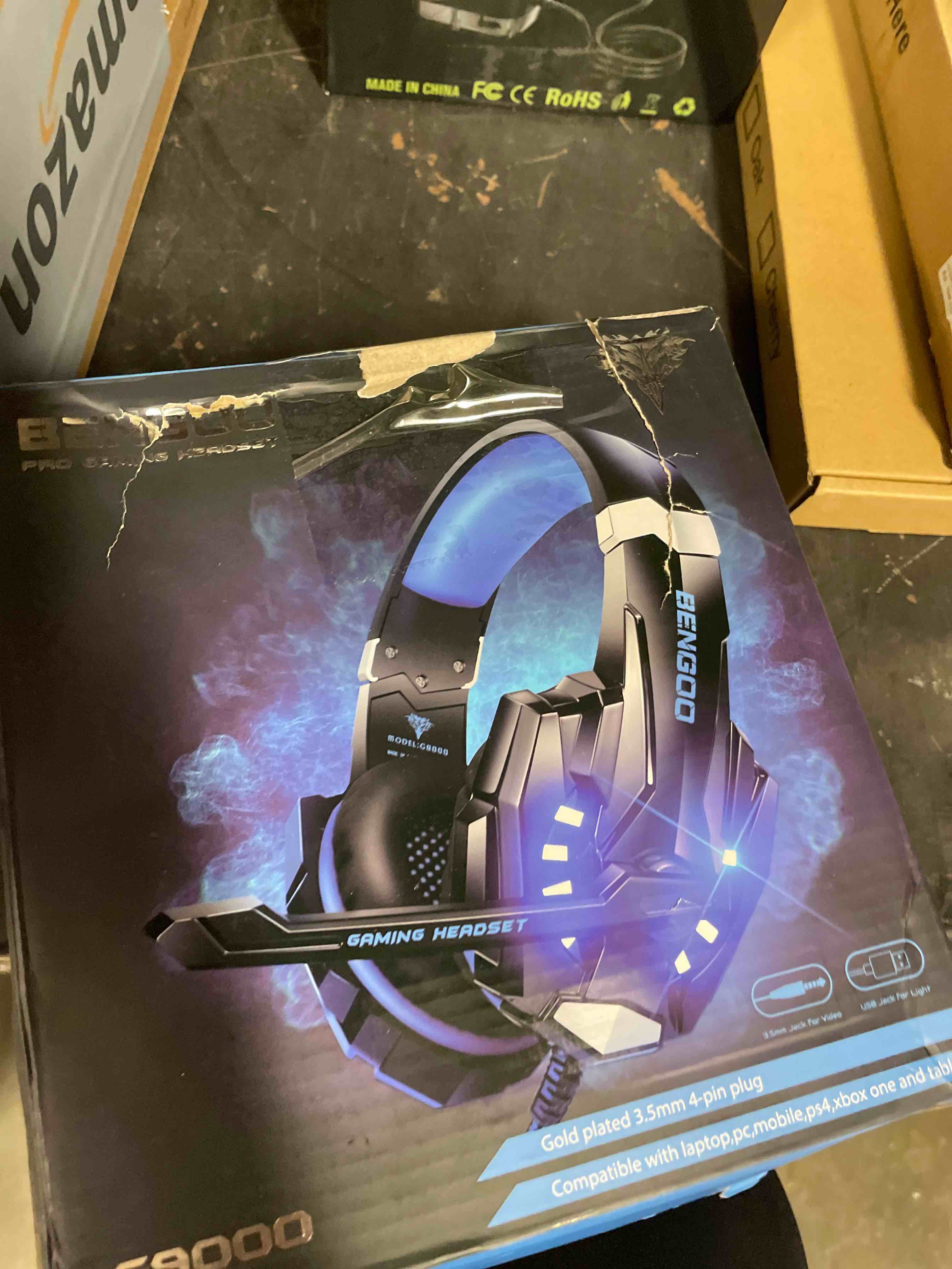 Condition photo showing Good Condition for BENGOO G9000 Stereo Gaming Headset for PS4 PC Xbox One PS5 Controller, Noise Cancelling Over Ear Headphones with Mic, LED Light, 7.1 Surround Sound, Soft Memory Earmuffs for Nintendo Xbox Series X|S Blue