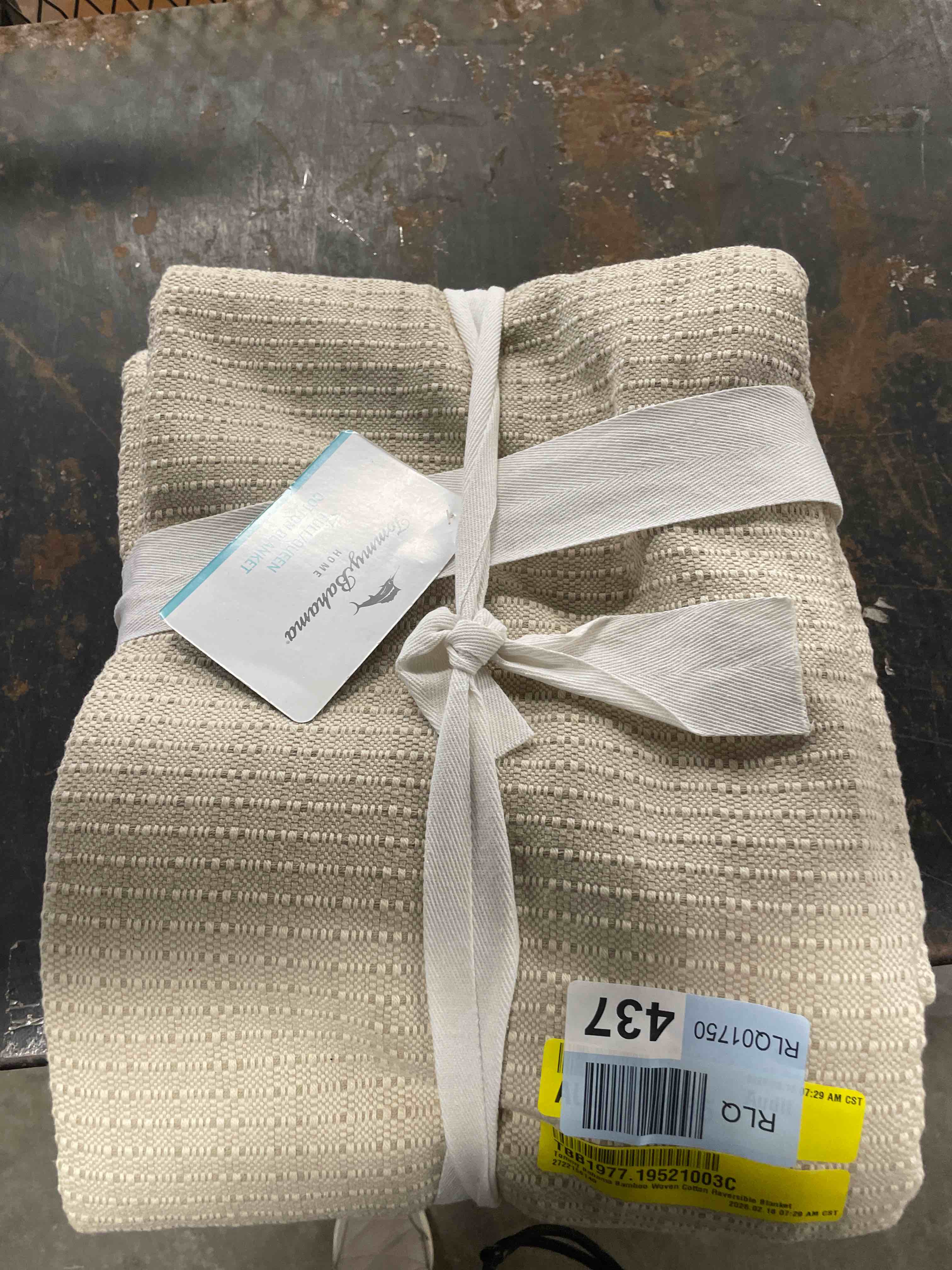 Condition photo showing New/Like New for Tommy Bahama Bamboo Woven Cotton Reversible Blanket