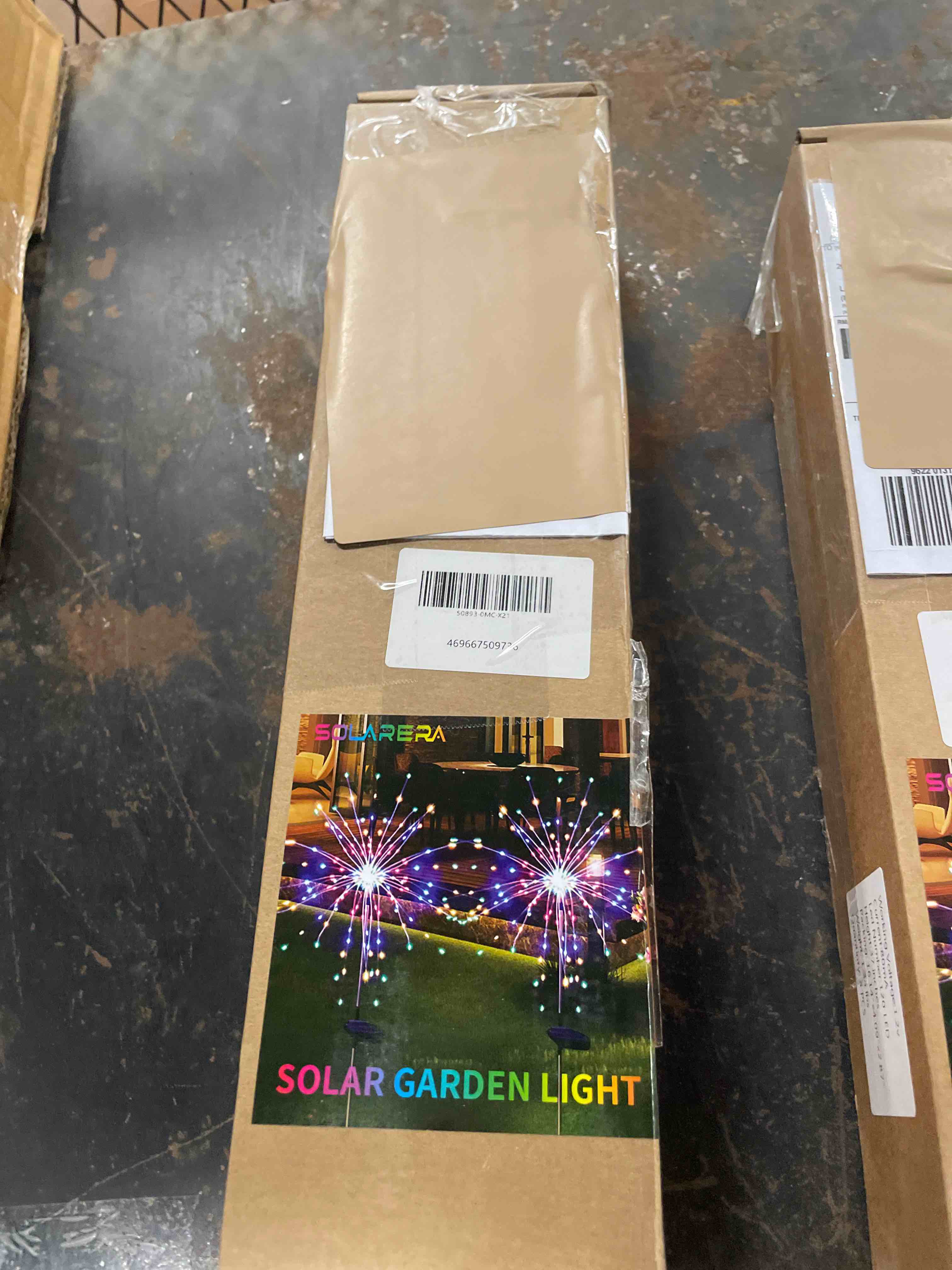 Condition photo showing New/Like New for Christmas Solar Garden Lights for Outdoor Decor, Waterproof 2 Pack Solar Powered Firework Stake 120 LED Sparklers String Lights for Yard Pathway Halloween Christmas Decorations(Colorful) Colorful 2 PACK 120 LEDS