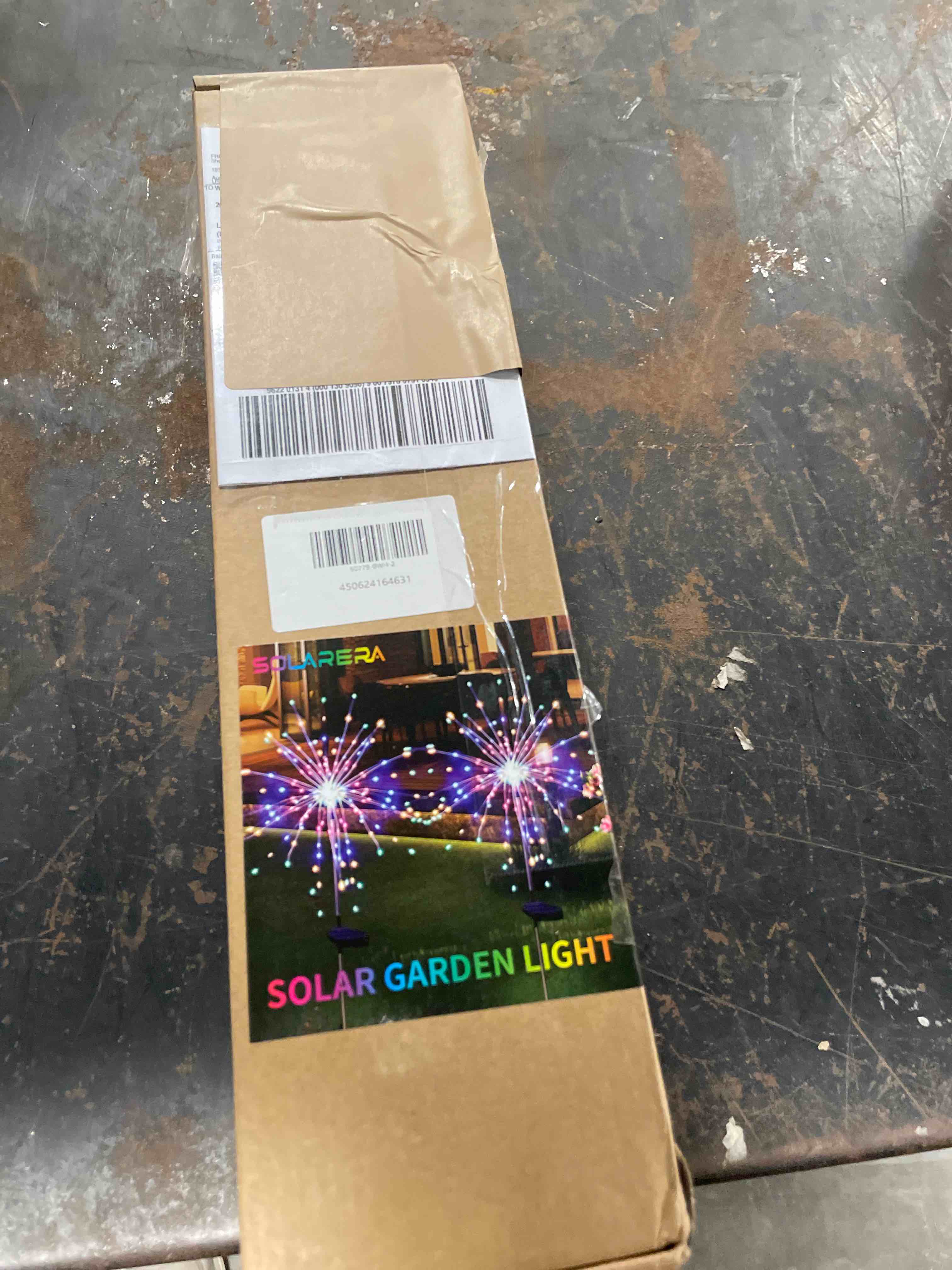 Condition photo showing New/Like New for Christmas Solar Garden Lights for Outdoor Decor, Waterproof 2 Pack Solar Powered Firework Stake 120 LED Sparklers String Lights for Yard Pathway Halloween Christmas Decorations(Colorful) Colorful 2 PACK 120 LEDS
