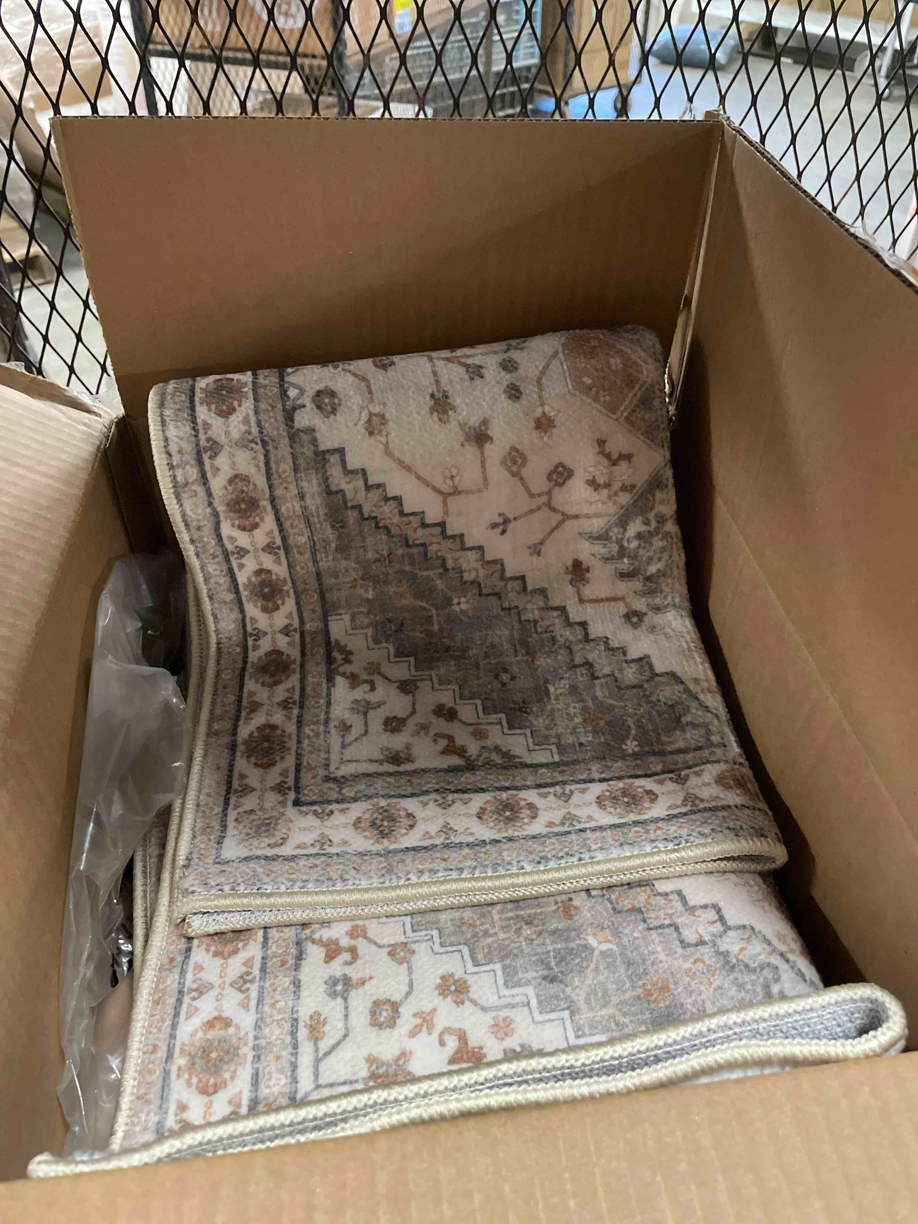 Condition photo showing New/Like New for Washable Kitchen Rug Set of 3: Boho Non-slip Soft Stove Sink Mat Light Weight Stain Resistant Carpet for Dog Bowl Area Comfort Tile/Hardwood Floors Protection Mat for Entryway Foyer(2x3+2x4+2x5,Beige) 2x3+2x4+2x5 Beige