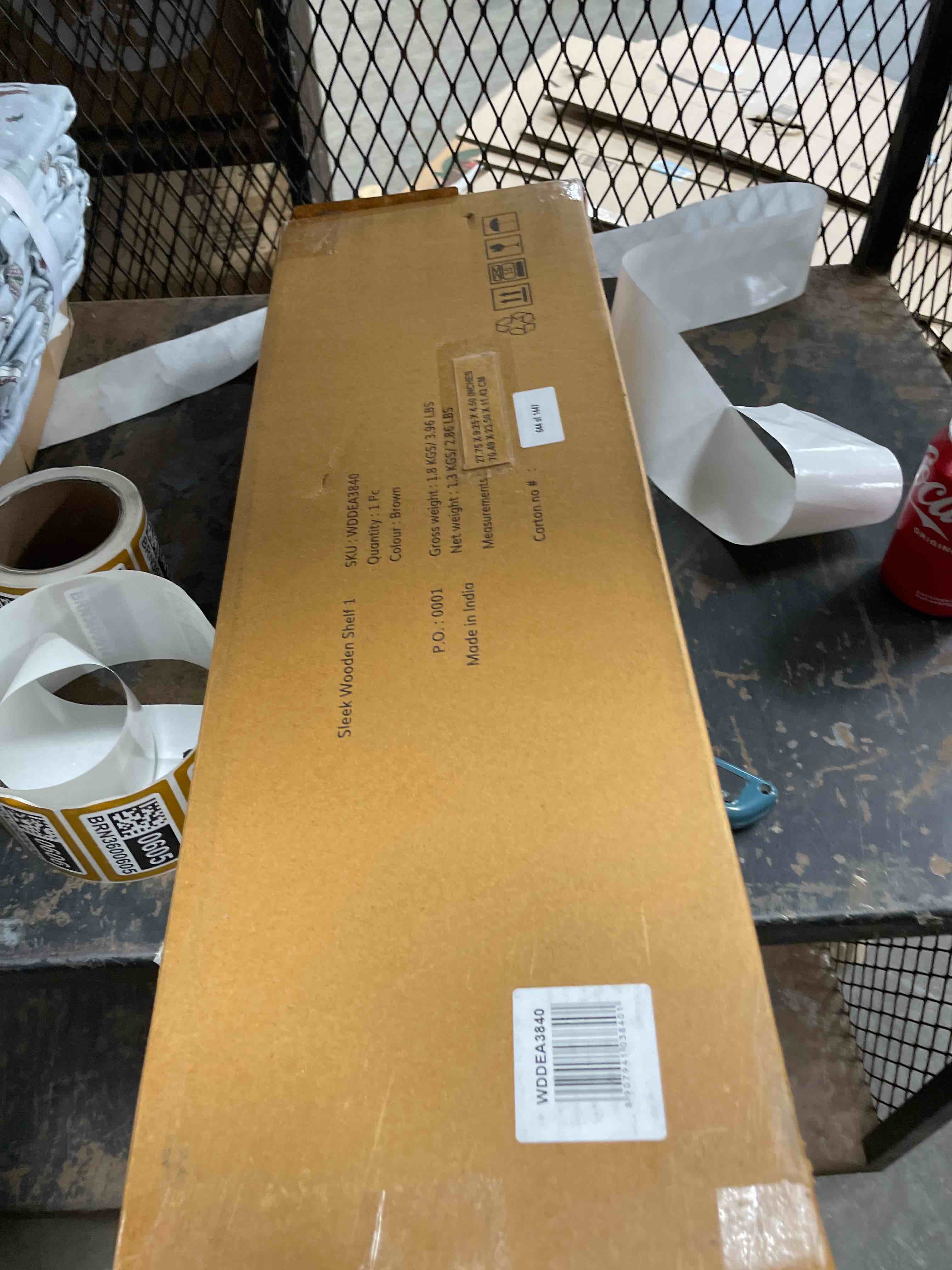 Condition photo showing New/Like New for Sephine Sleek Curved Mango Wood Floating Shelf