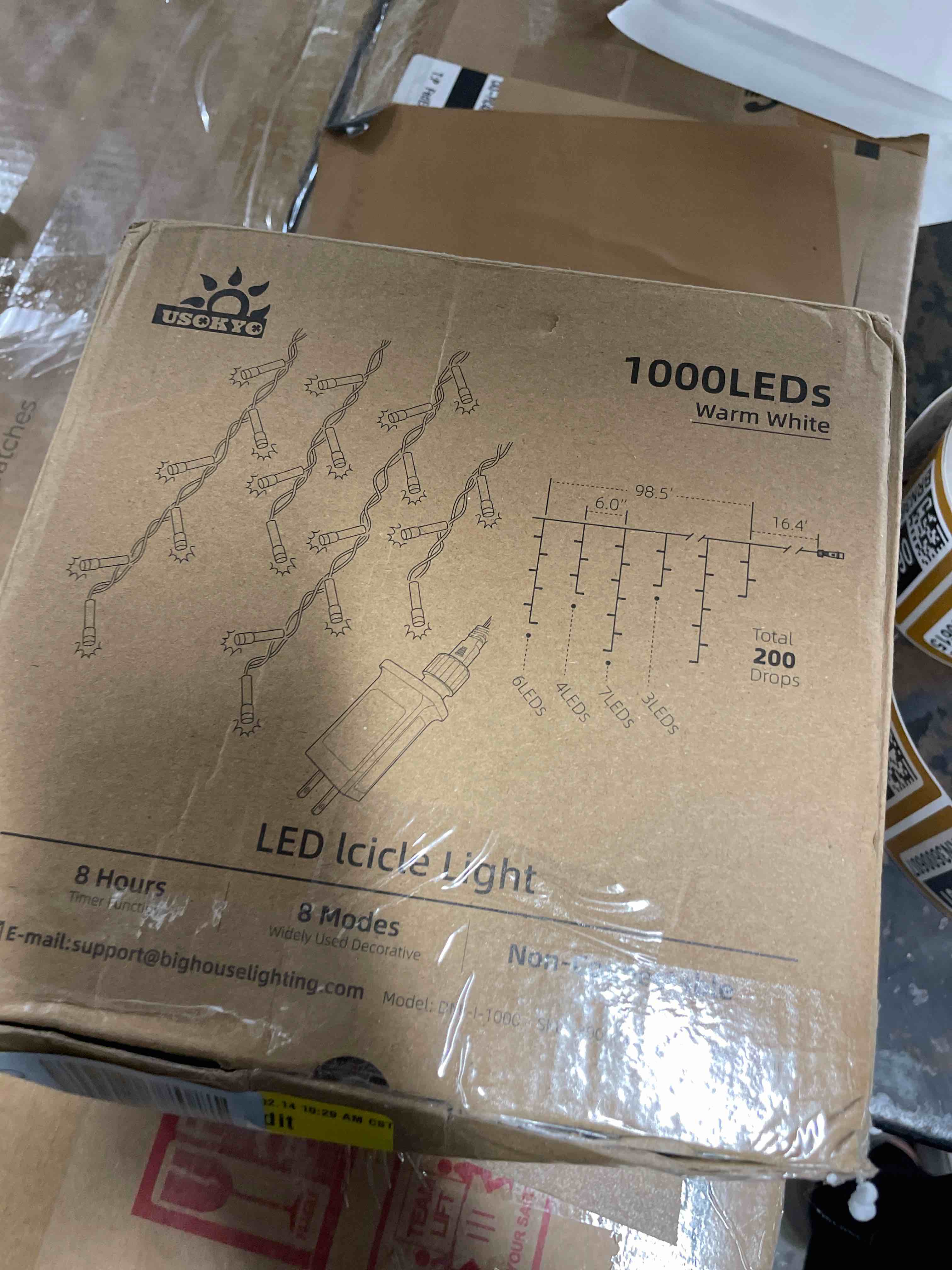 Condition photo showing New/Like New for 98FT 1000  LEDs Christmas Outdoor Icicle Lights. Warm