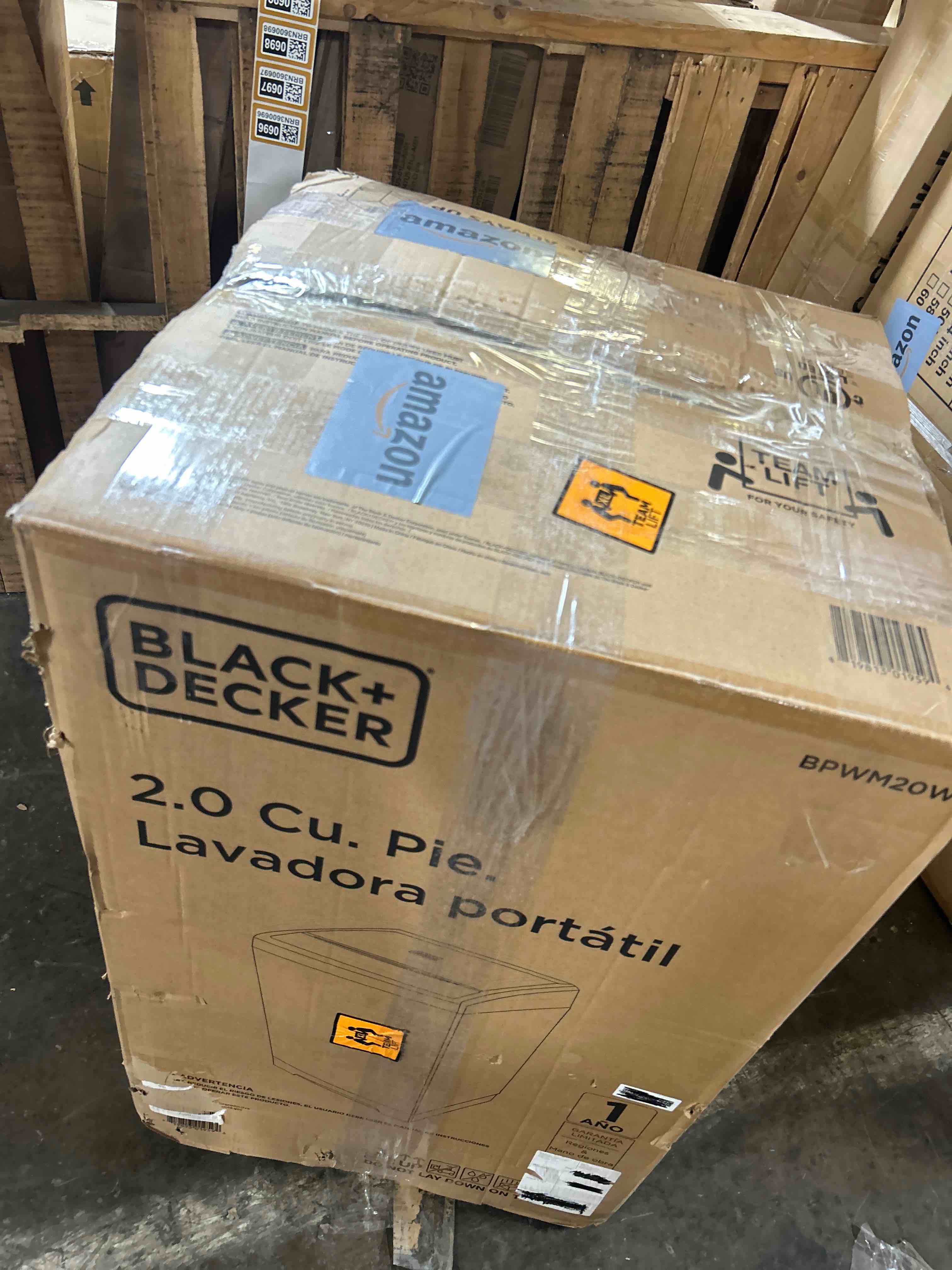 Condition photo showing New/Like New for BLACK+DECKER Small Portable Washer, Washing Machine for Household Use, Portable Washer 2.0 Cu. Ft. with 6 Cycles, Transparent Lid & LED Display