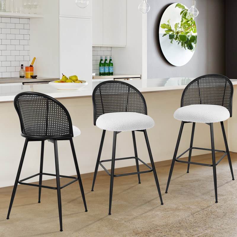 Ayiden Swivel Boucle Upholstered Counter & Bar Stool (Set of 3)
