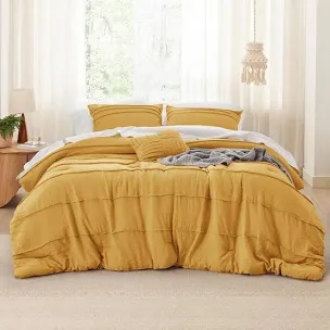 Best Seller Bedsure Pintuck Pinch Pleat Bedding Sets Queen(Set of 5)