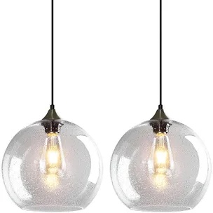 Dariyon 2 Pack Single Pendant Kitchen Island Lighting Globe Pendant