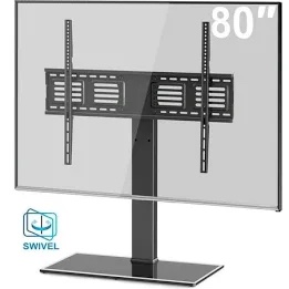 FITUEYES Universal TV Stand with Swivel Mount For 50 to 80 inch TV (Used Product)