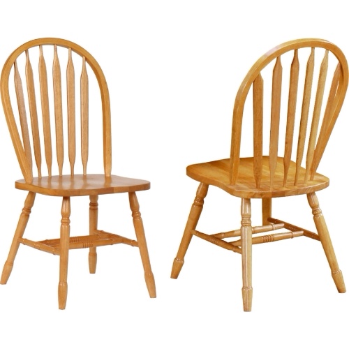 Sunset Trading Malaysian Oak Solid Wood Arrowback Dining Chair, Set of 4, 18"W x 16"D x 18"H