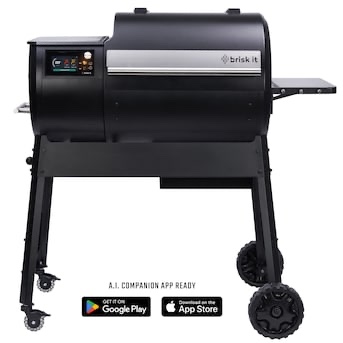 Brisk It 580 Sq. in Black Pellet Grill - (grill has been used, and has a bent lid handle)