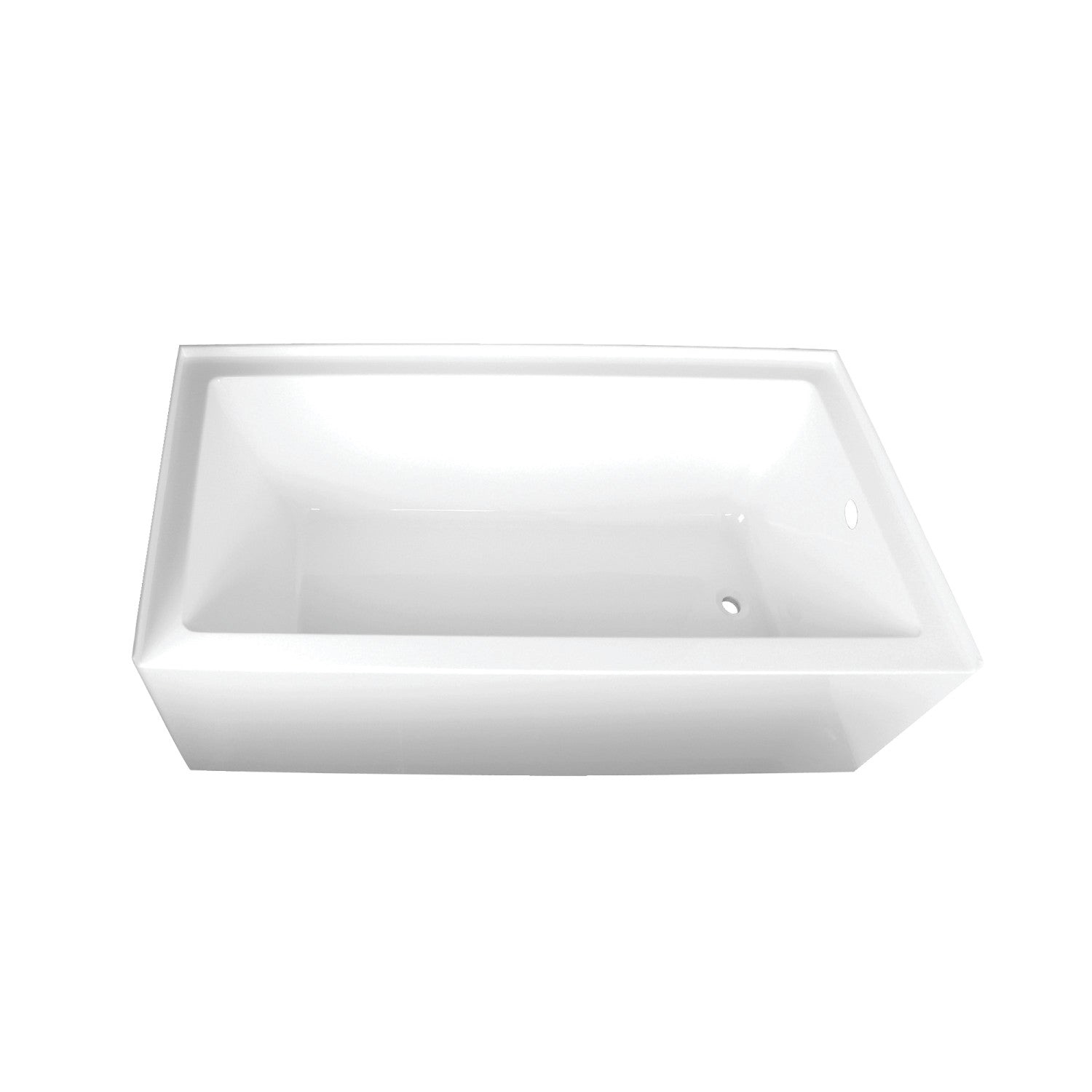 Aqua Eden VTAP603222R 60-Inch Acrylic Rectangular 3-Wall Alcove Tub, Right Hand Drain Hole, Glossy White