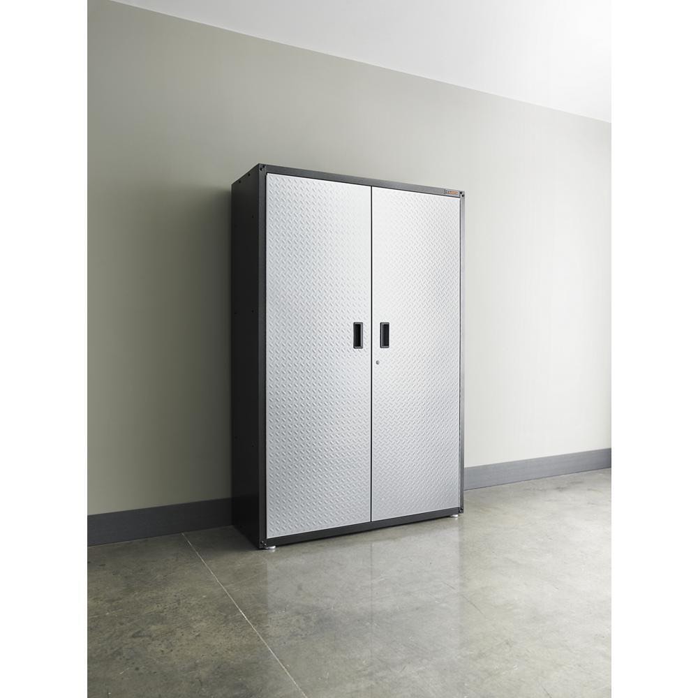 Gladiator Ready-to-Assemble Extra Large GearBox, 450lb Capacity, 4 Adjustable Shelves, Ample Storage Opportunities. 1 Shelf is bent, may need replaced. 48" W x 72" H x 18" D