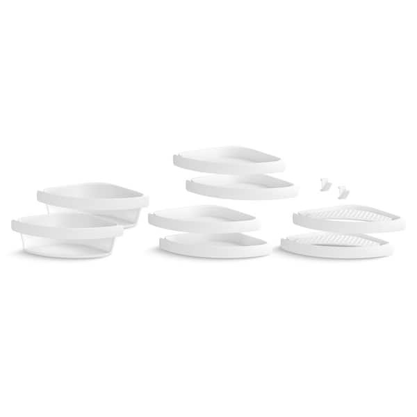 sterling store+ 10-piece wall mounted shower caddy in white finish