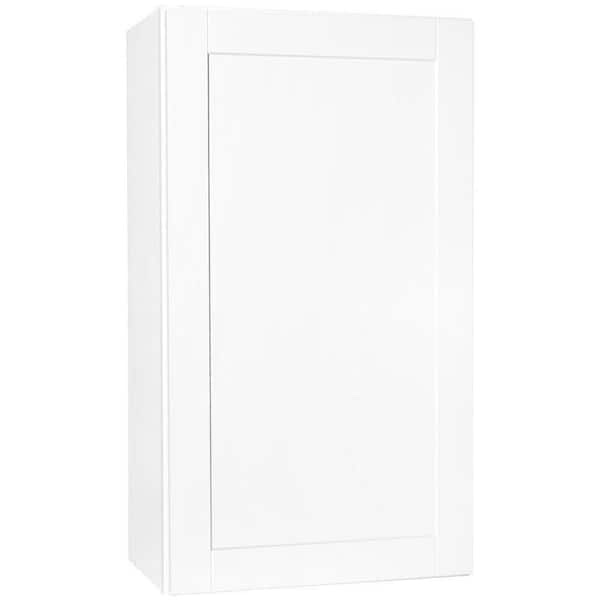 Hampton Bay Shaker 24 in. W x 12 in. D x 42 in. H Assembled Wall Cabinet in Satin White