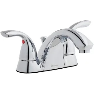 Glacier Bay Builders 4 in. Centerset 2-Handle Low-Arc Bathroom Faucet in Chrome