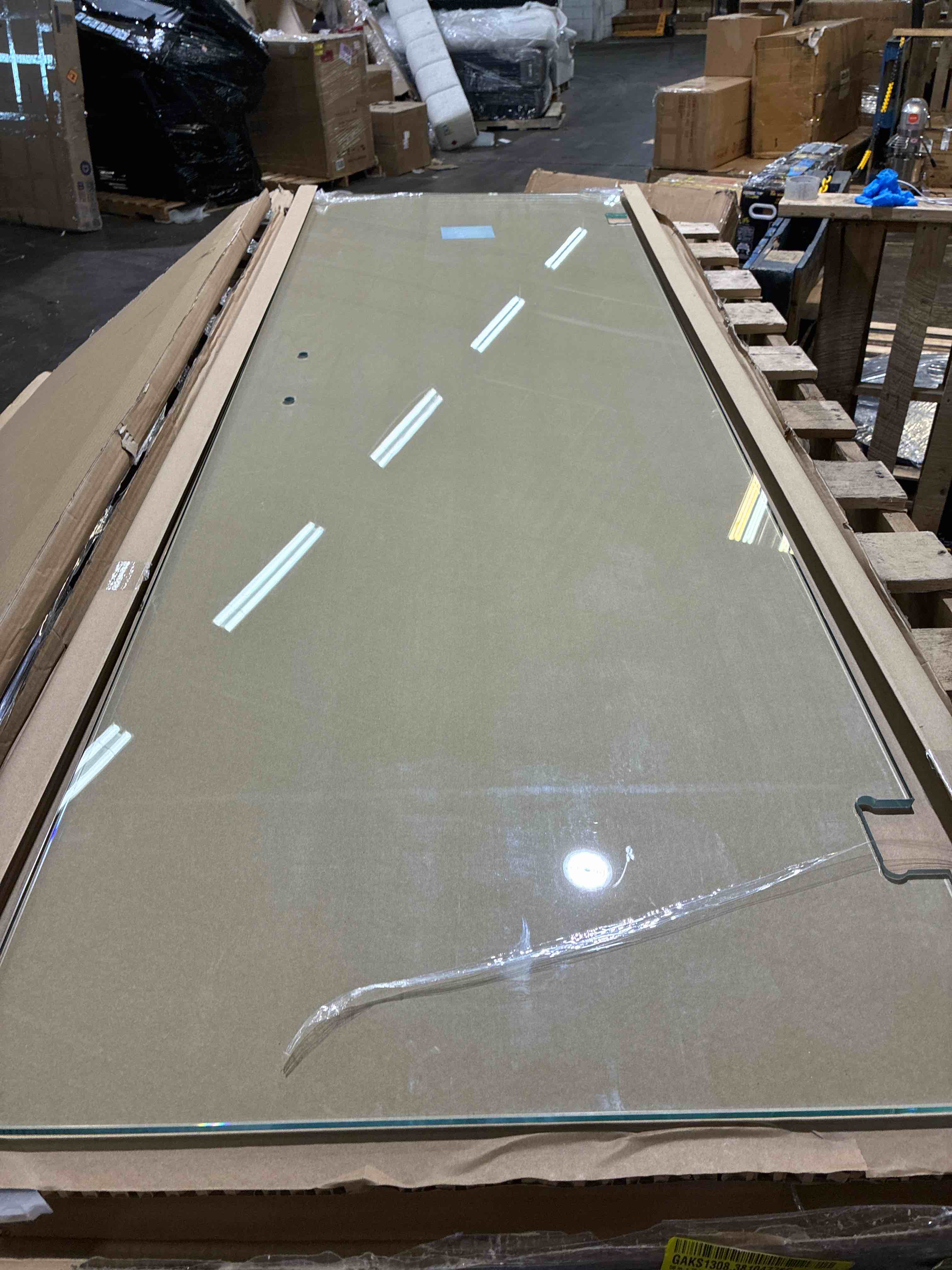 Condition photo showing New/Like New for Glass Warehouse 26 in. W x 78 in. H Reversible Frameless Fixed Panels for Shower. Hardware sold separately glass panels only. 