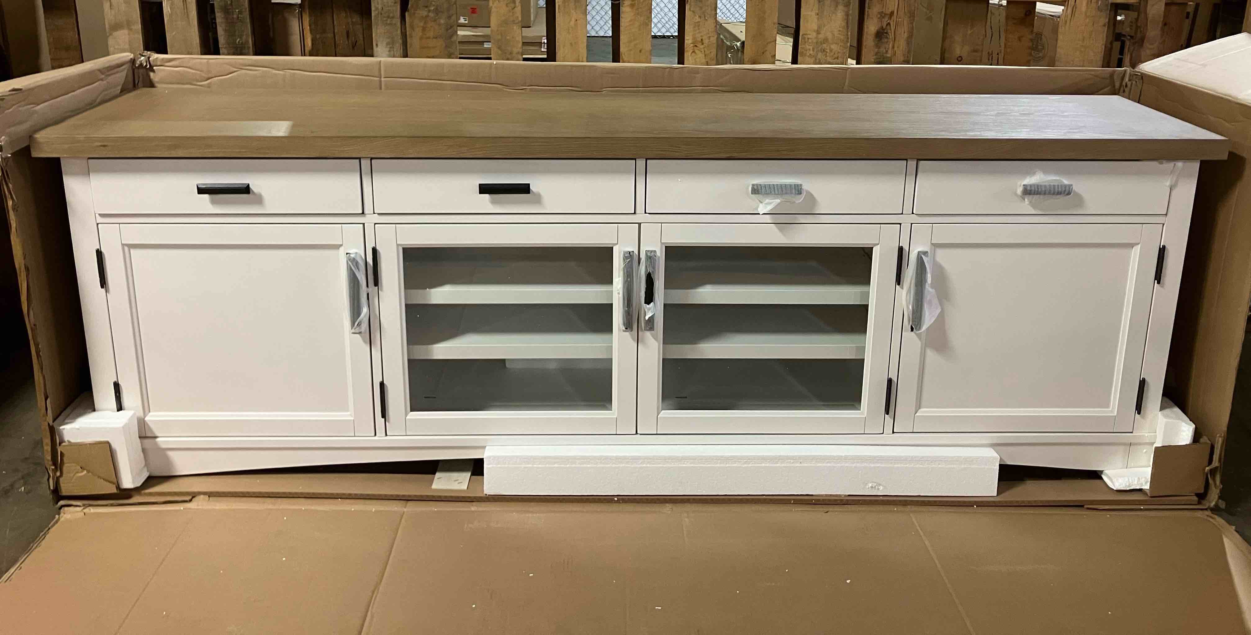 Condition photo showing New/Like New for 92inch Bankhead TV Stand (for TVs up to 88")