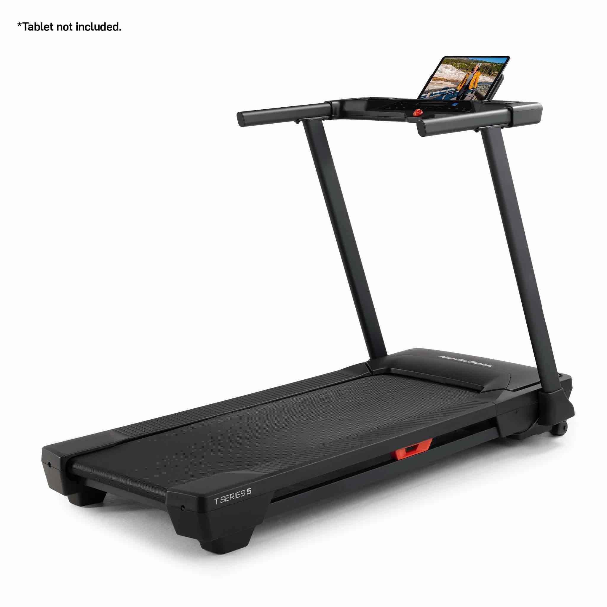 nordictrack t series 5 ifit-enabled treadmill with incline adjustment, needs internal wiring fixed, does not turn on with key in place, needs new key. no outer damage besides foot cover.