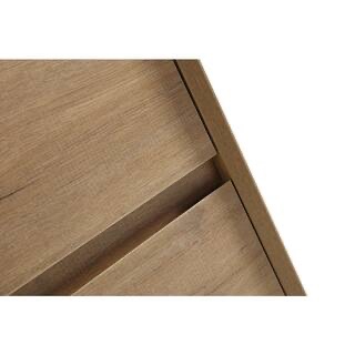 Condition photo showing As Is for Kingdee 41.7 in. W x 19.6 in. D x 23.6 in. H Wall Mounted Single Bath Vanity in Oak with 2 Soft-Close Drawers and Inlet Handles(Corner damaged)