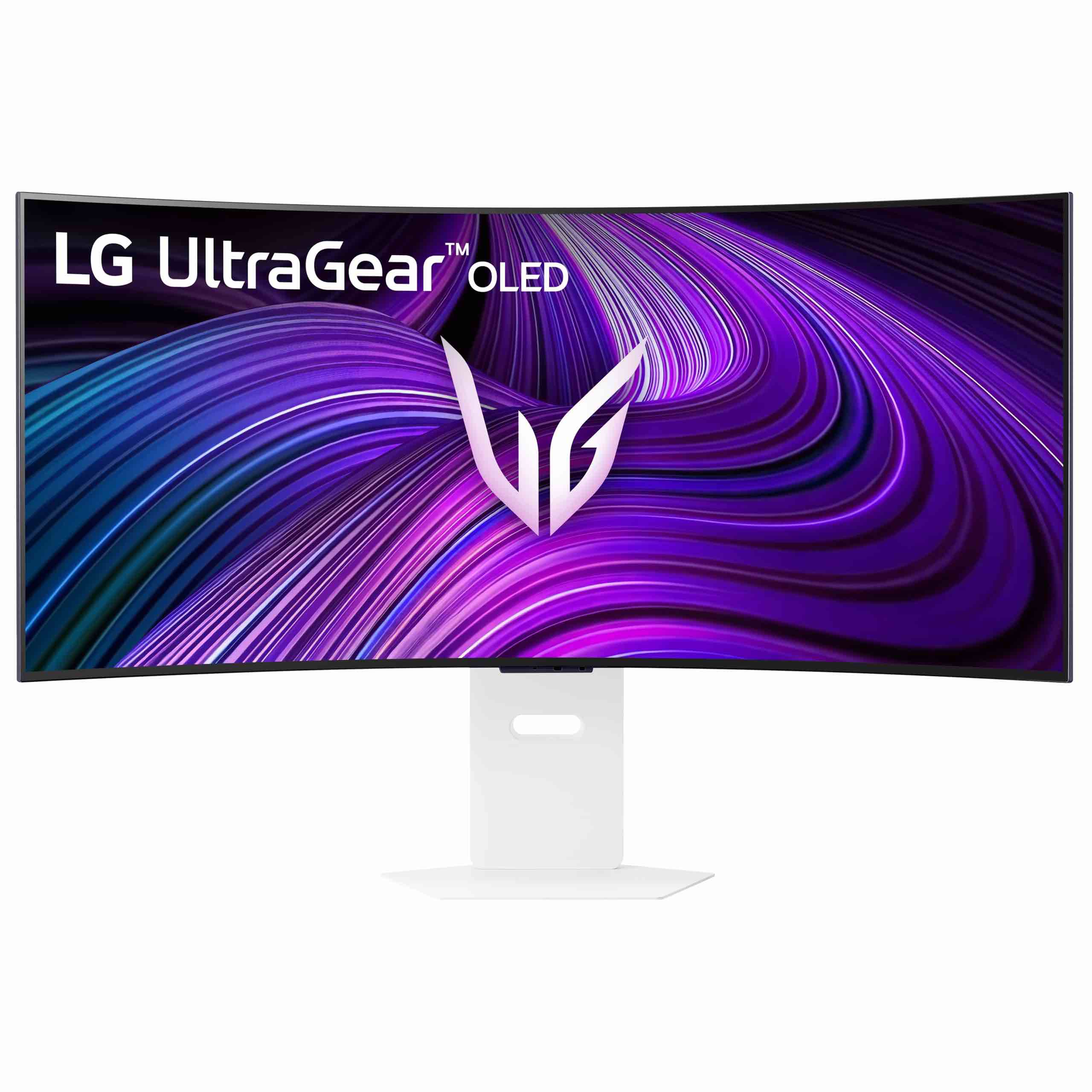 lg ultragear 39gx90sa-w 39-inch curved oled gaming monitor, featuring a 3440 x 1440 wqhd resolution, 240hz refresh rate, and 0.03ms response time. it boasts an 800r curve for immersion, webos for smart streaming, and supports g-sync/freesync premium pro