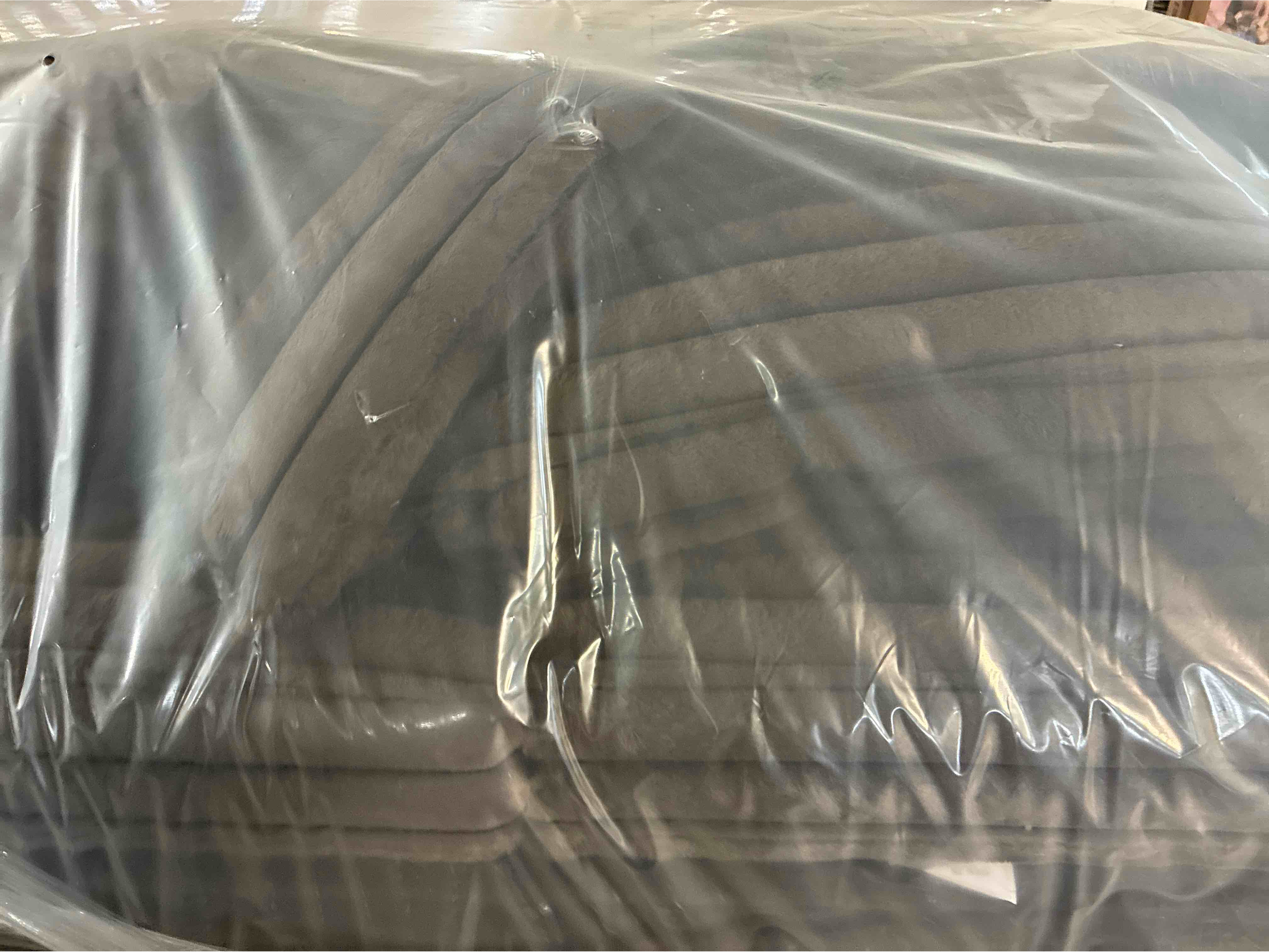Condition photo showing New/Like New for Gus Brown Plush 2 Piece 6 Seater Sectional with Wooden Feet. 38'' H X 129'' W X 100'' D