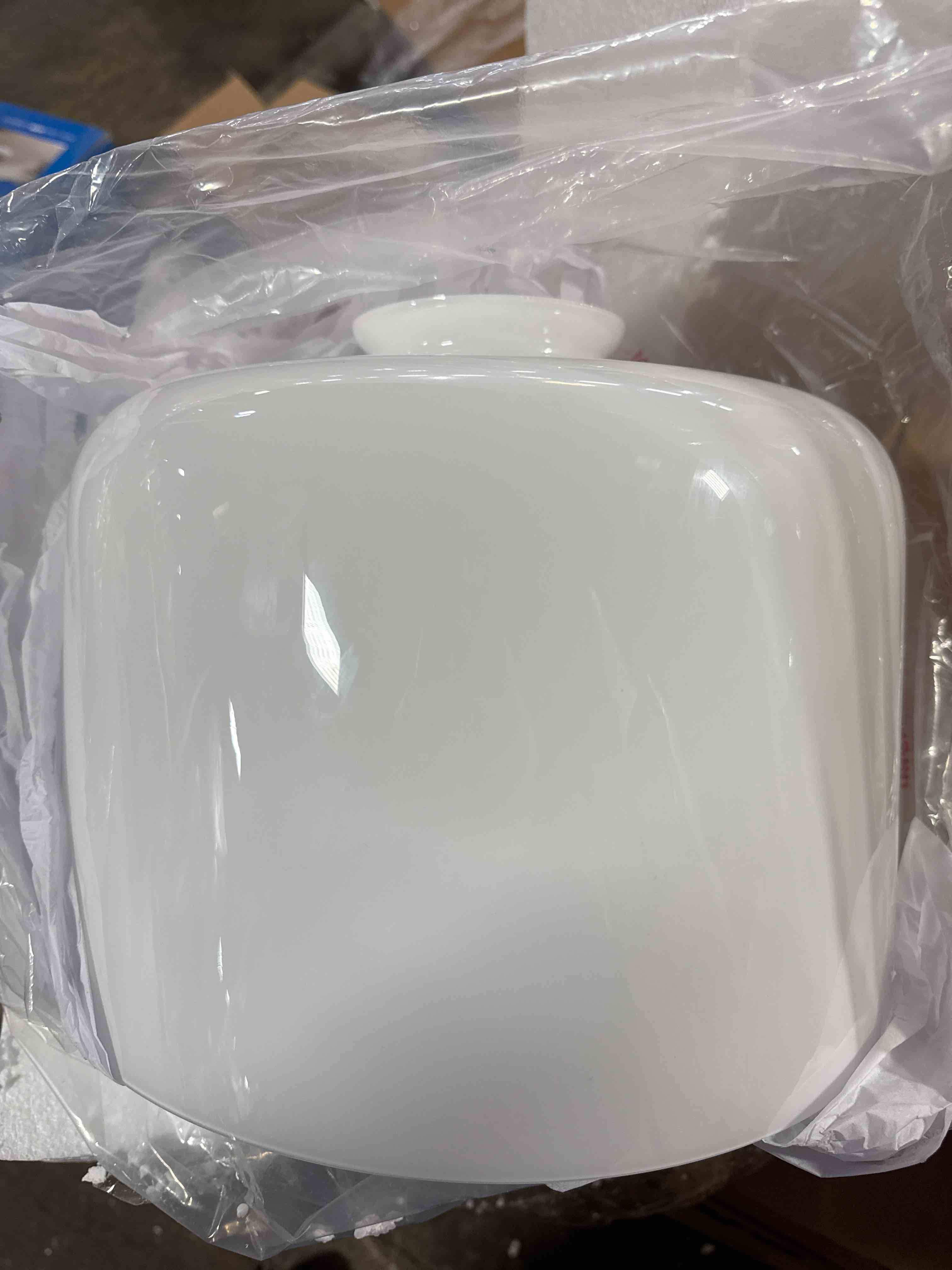 Condition photo showing Good Condition for katie dome white pendant ceiling glass light cover  shade only, light fixture and chain can be purchased online. 