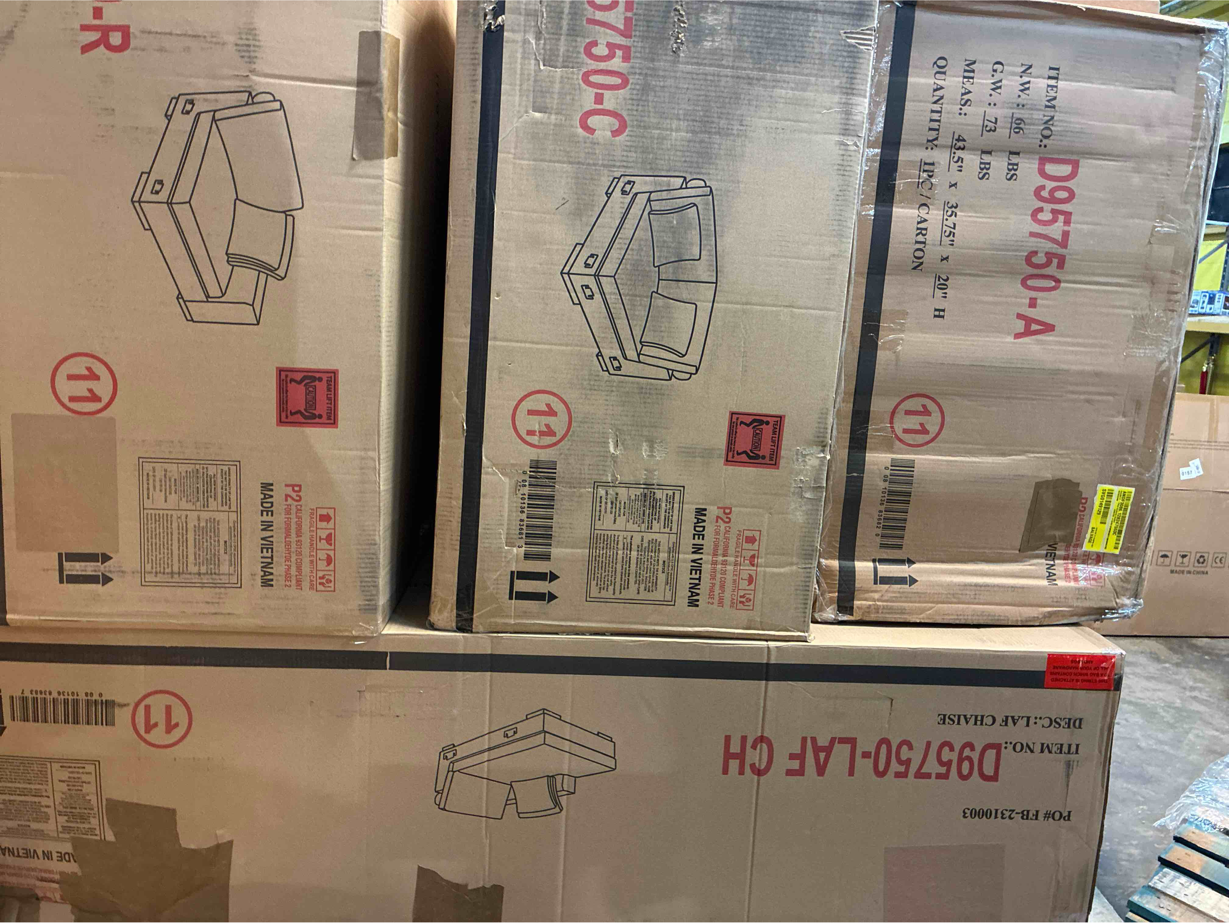 Condition photo showing New/Like New for Amritbir Grey Plush 6 Piece 6 Seater Corduroy Sectional Sofa with Wooden Feet. 33'' H X 157.5'' W X 122'' D