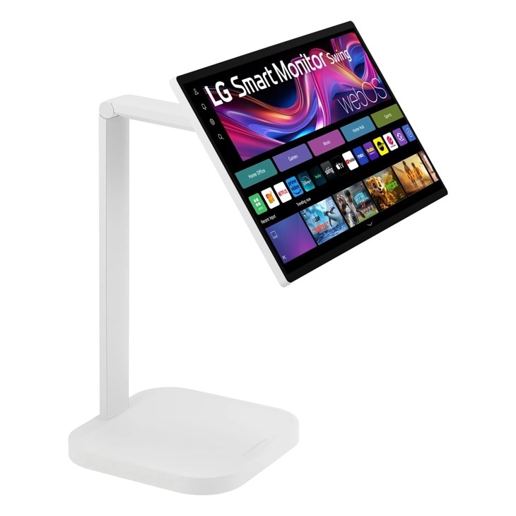 32 Inch 4K UHD IPS Touchscreen Smart Monitor Swing with Rolling Stand, Flexible and versatile with tilt, swivel, height adjustments and 360° movement, 5ms Response Time, Works With Apple AirPlay and Apple Home, Input/Output USB, USBC, HDMI, Built In Speakers