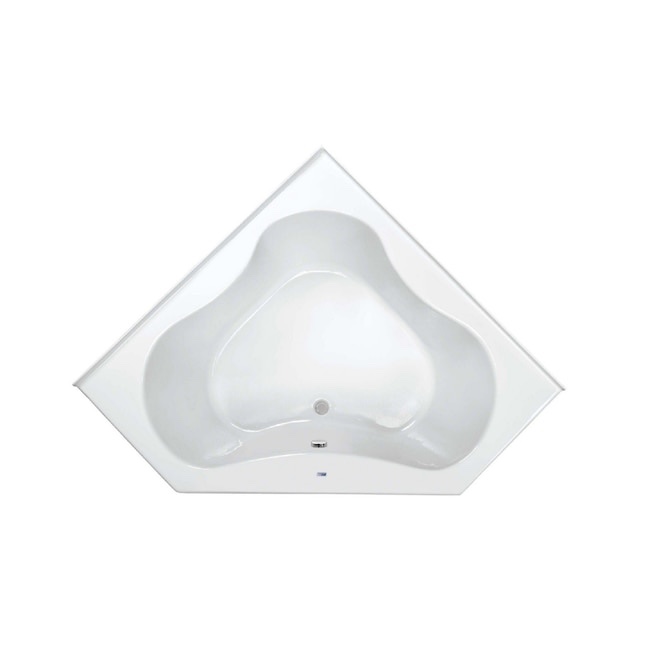 Condition photo showing New/Like New for proflo 60-in x 60-in white acrylic corner drop-in soaking bathtub ( center drain ) 60 x 60 x 21in.