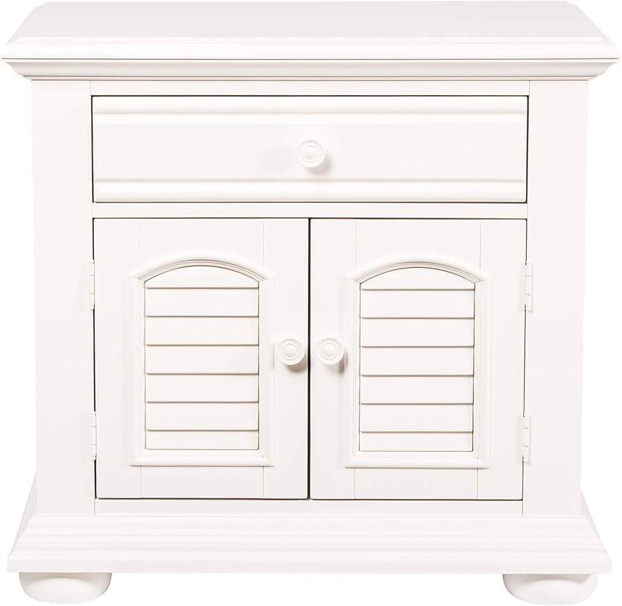 Condition photo showing New/Like New for summer house single drawer nightstand i, 31 x 18 x 30, oyster white