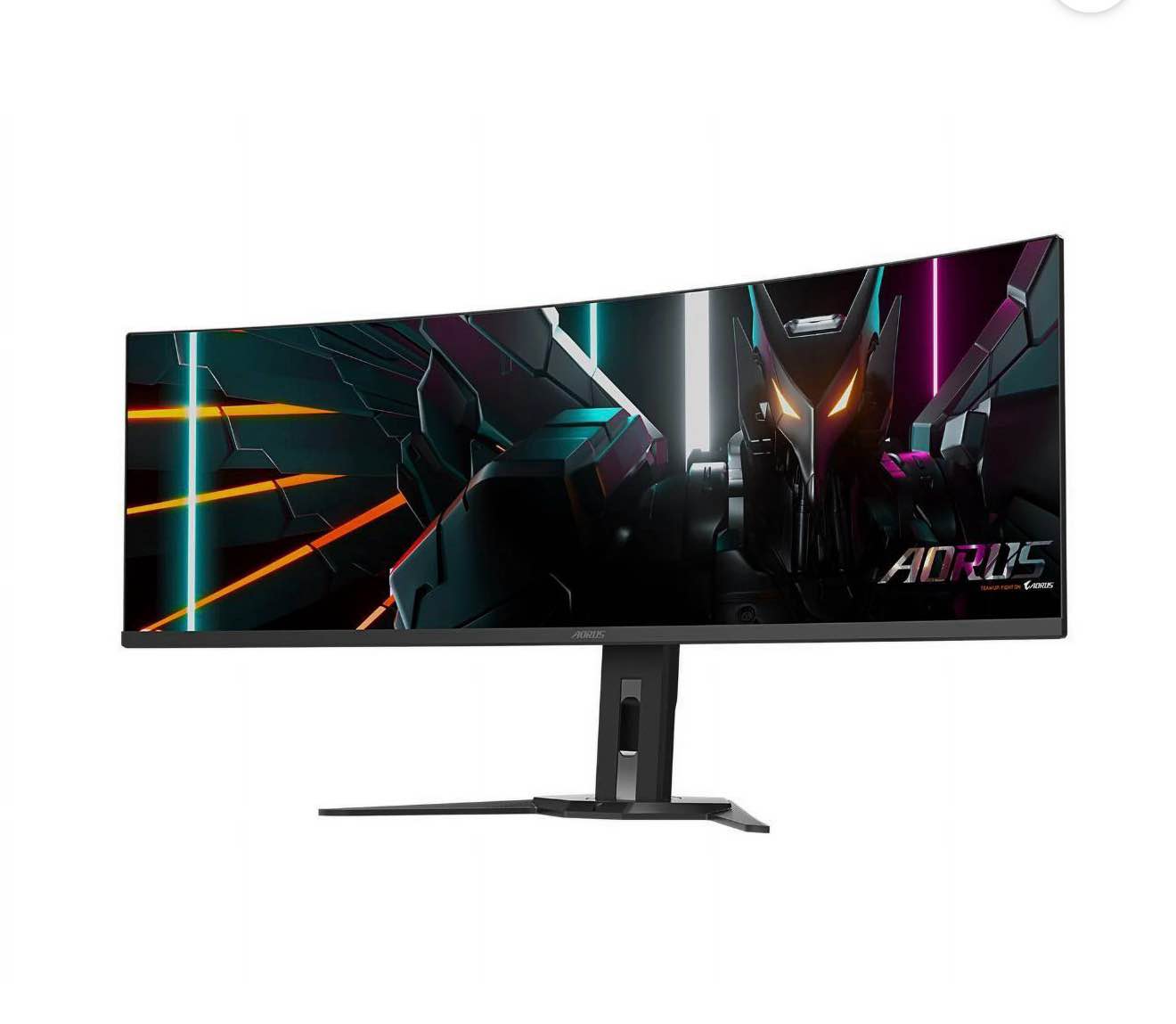 black gigabyte 49inch super ultrawide qd oled curved gaming monitor, 0.03ms response time, adjustable height, hdmi, type c, dp,
