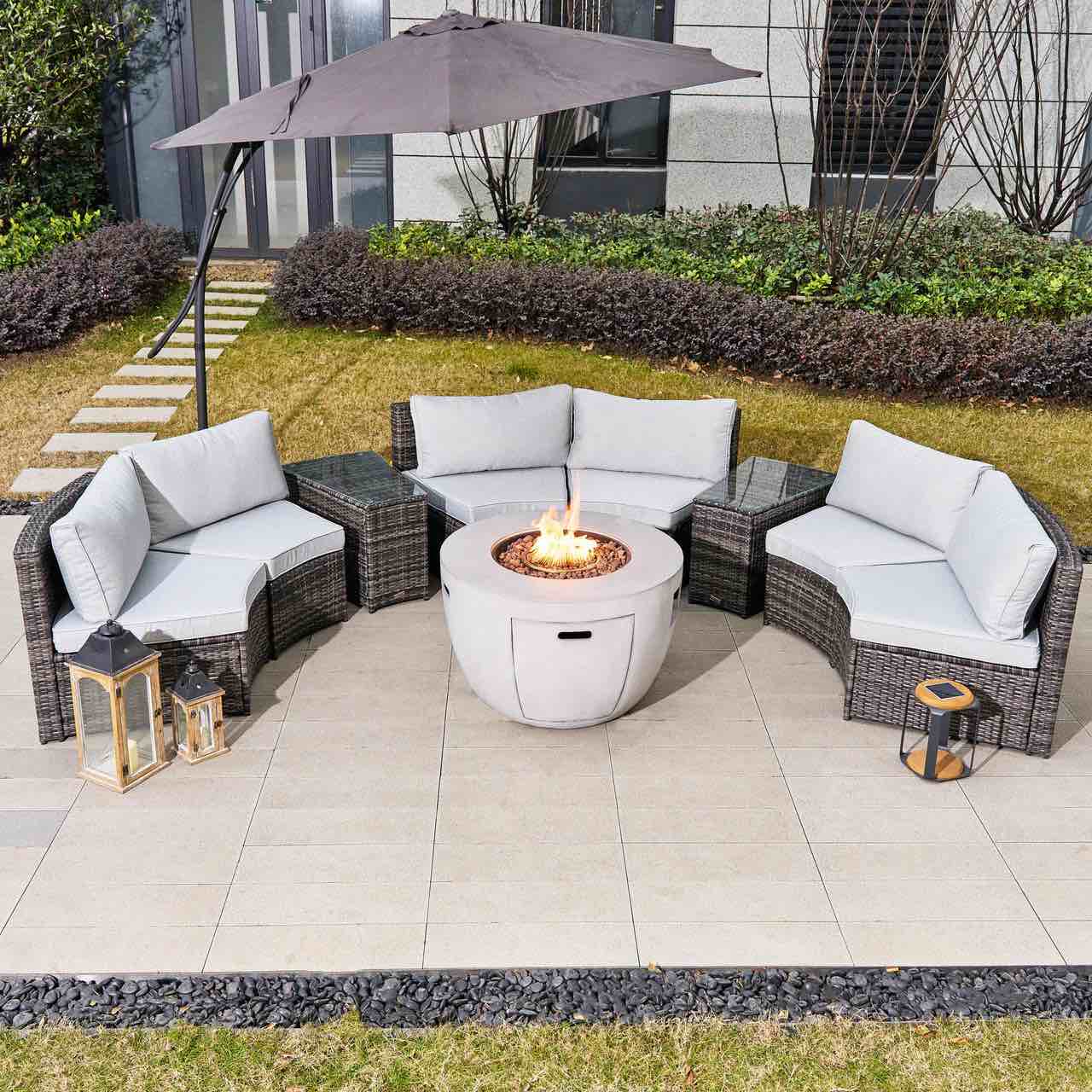 Direct Wicker Patio Furniture Set & Firepit (Cage)