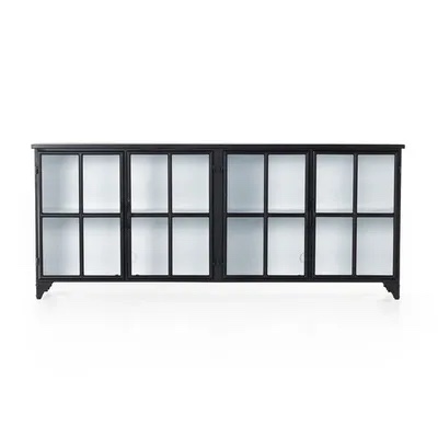 camila black 94.5 inch sideboard - (item is new/like new, but it is noted that there are 2 scuffs/scratches on the top of item, pictured)