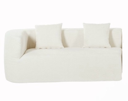 Condition photo showing New/Like New for modern sofa with curved design and pillows