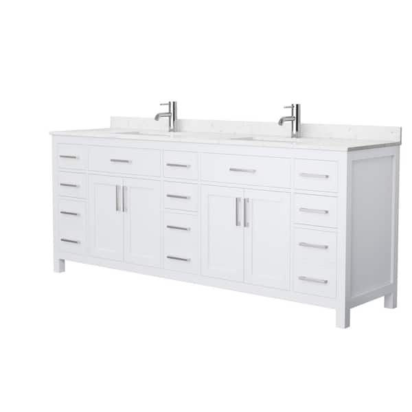 wyndham collection beckett 84 in. w x 22 in. d double vanity in white - vanity only, top sold separately