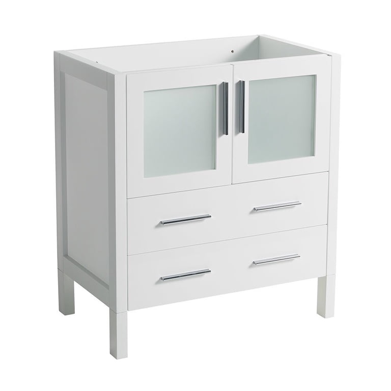 Fresca Torino 30" White Modern Bathroom Cabinet with Matching Mirror 
