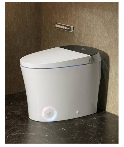 canest smart toilet with bidet built in, auto open close lid, ada height, smart temperature control, dual flush with tank, heated seat, warm dryer, remote control (tc-200ge new) tc-200ge new white auto open close
