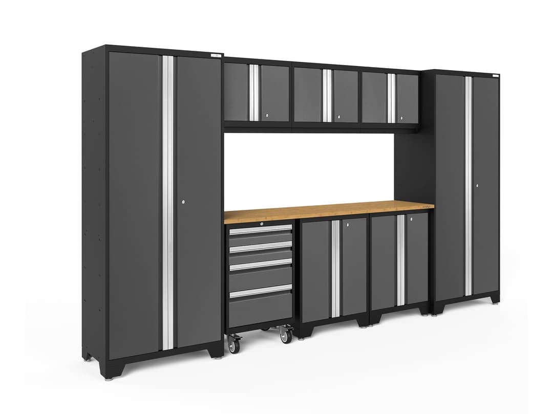 Bold Series 9PC Garage Cabinetry Set with Backsplash Kit (Cage)