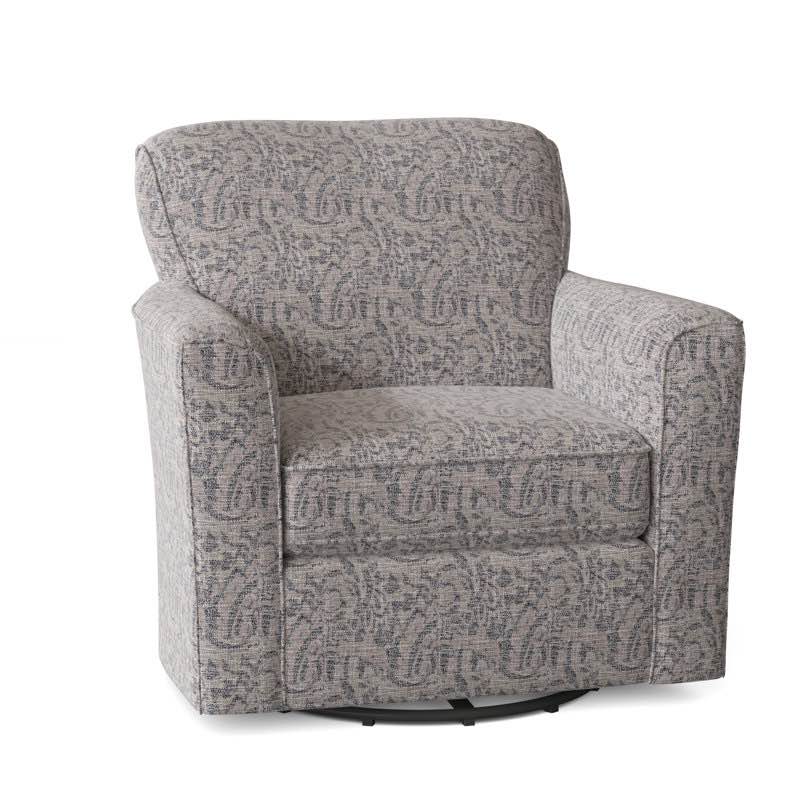 Kaylee 35.5" Wide Swivel Armchair in Marble Grey By Craft'd