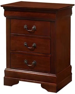 louis phillipe nightstand with 3 drawers bed side table solid wood nightstand bedroom end tables